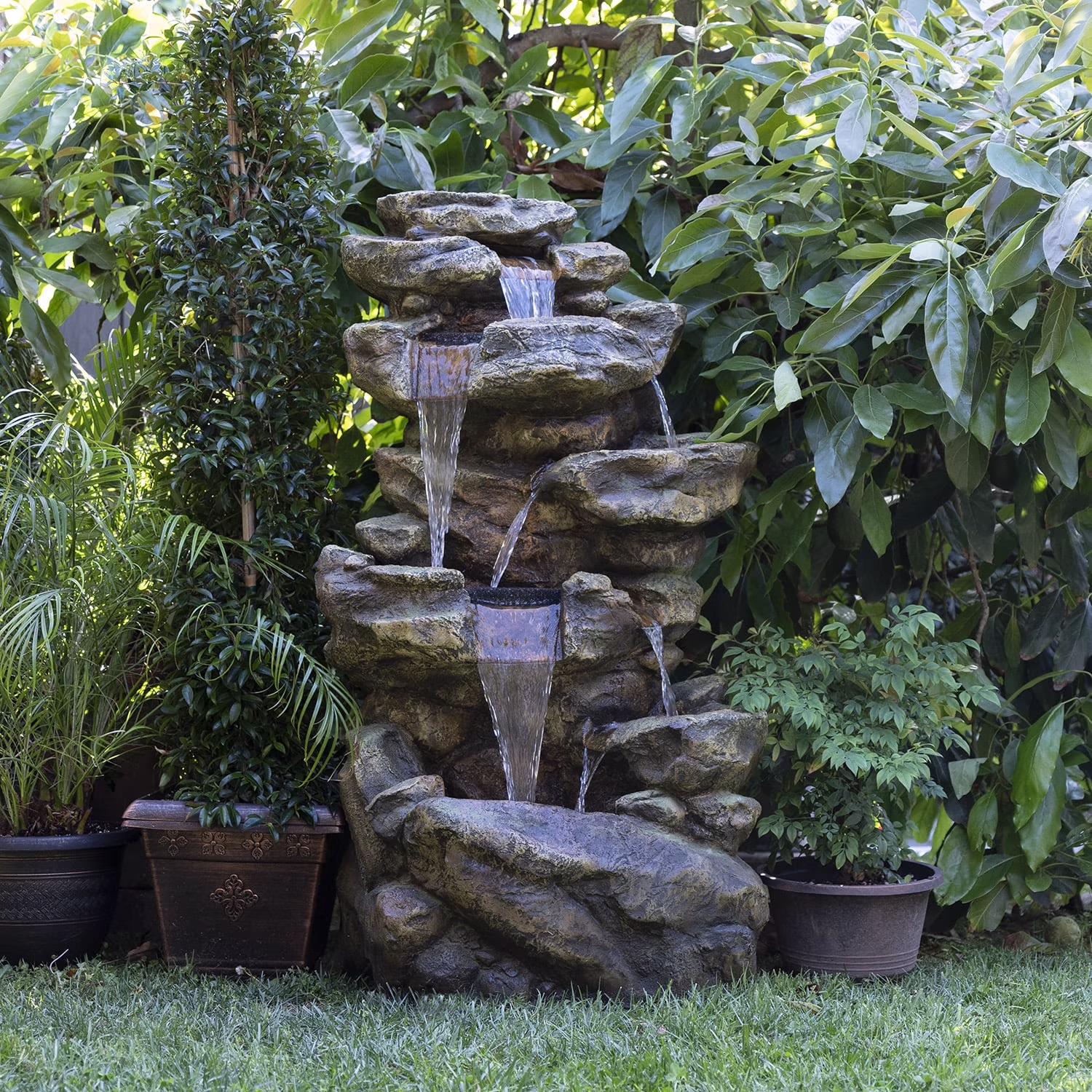 6-Tier Amazonian Water Fountain with LED Lights