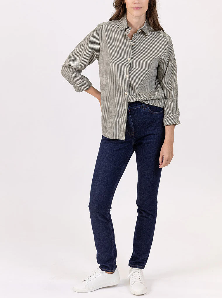 Chemise femme décontractée vert bronze