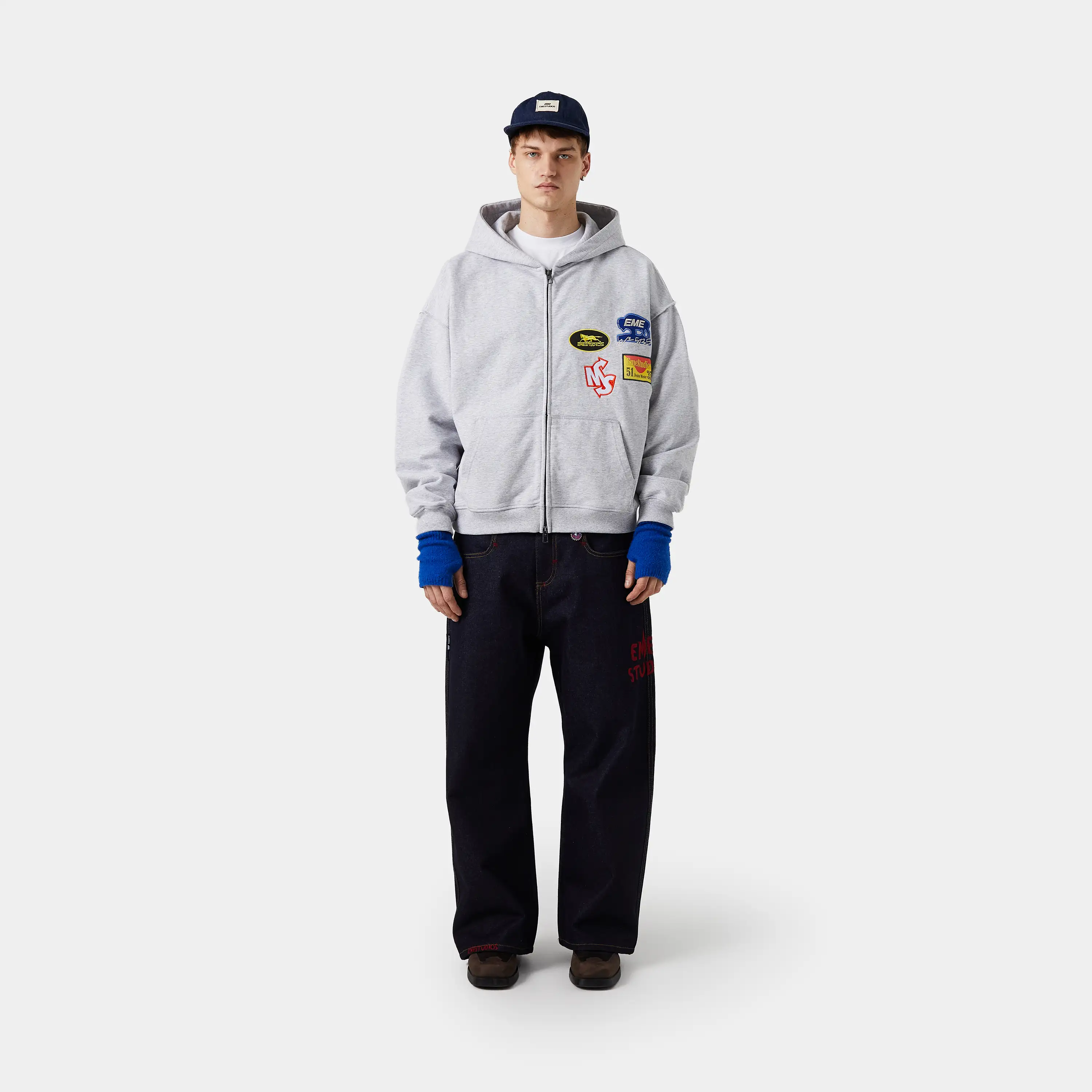Patches Heather Grey Full Zip