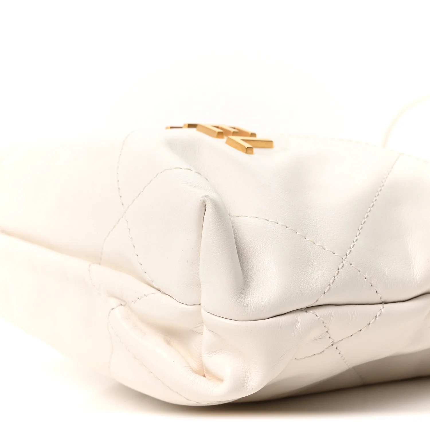 Shiny Calfskin Quilted Mini Chanel 22 White
