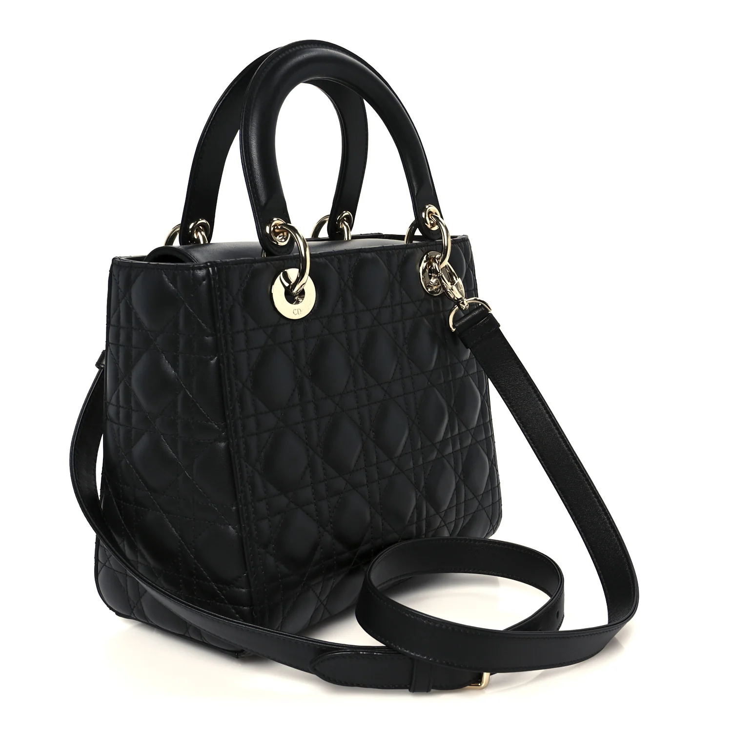 Lambskin Cannage Medium Lady Dior Black