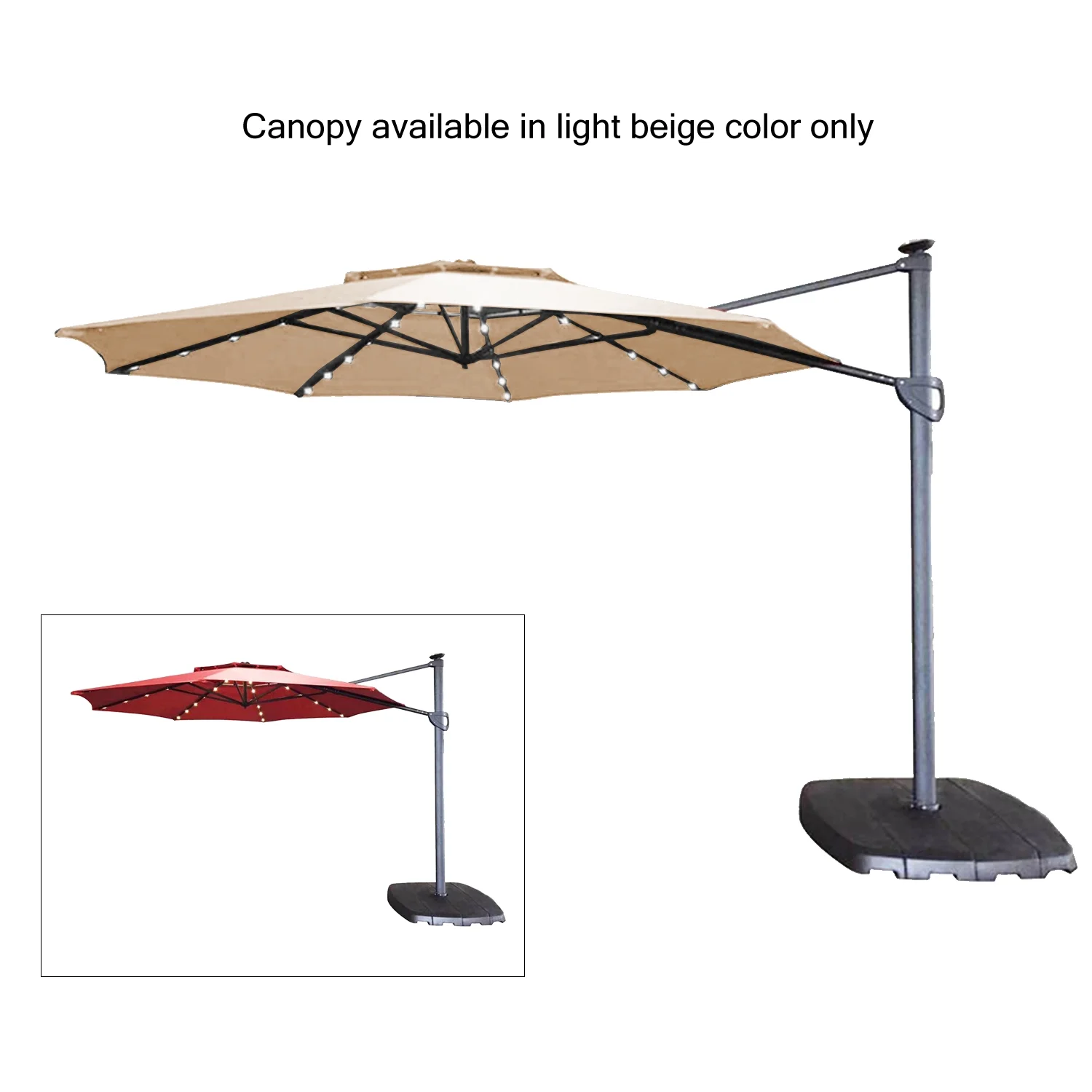 Garden Winds Replacement Canopy for the Simply Shade 11ft LED Umbrella, Riplock 500 - REPLACEMENT CANOPY TOP ONLY METAL FRAME NOT INCLUDED