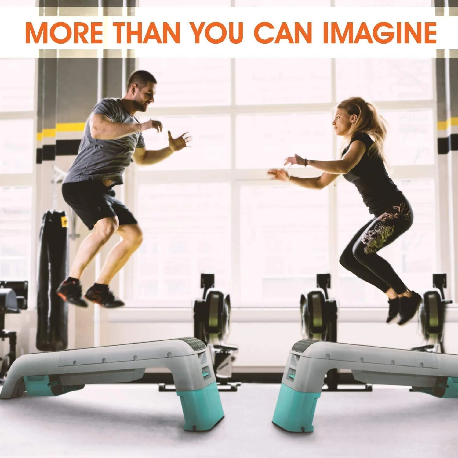 Multifunctional Fitness Aerobic Step Platform and Aerobic Deck, Blue and Grey Image 6
