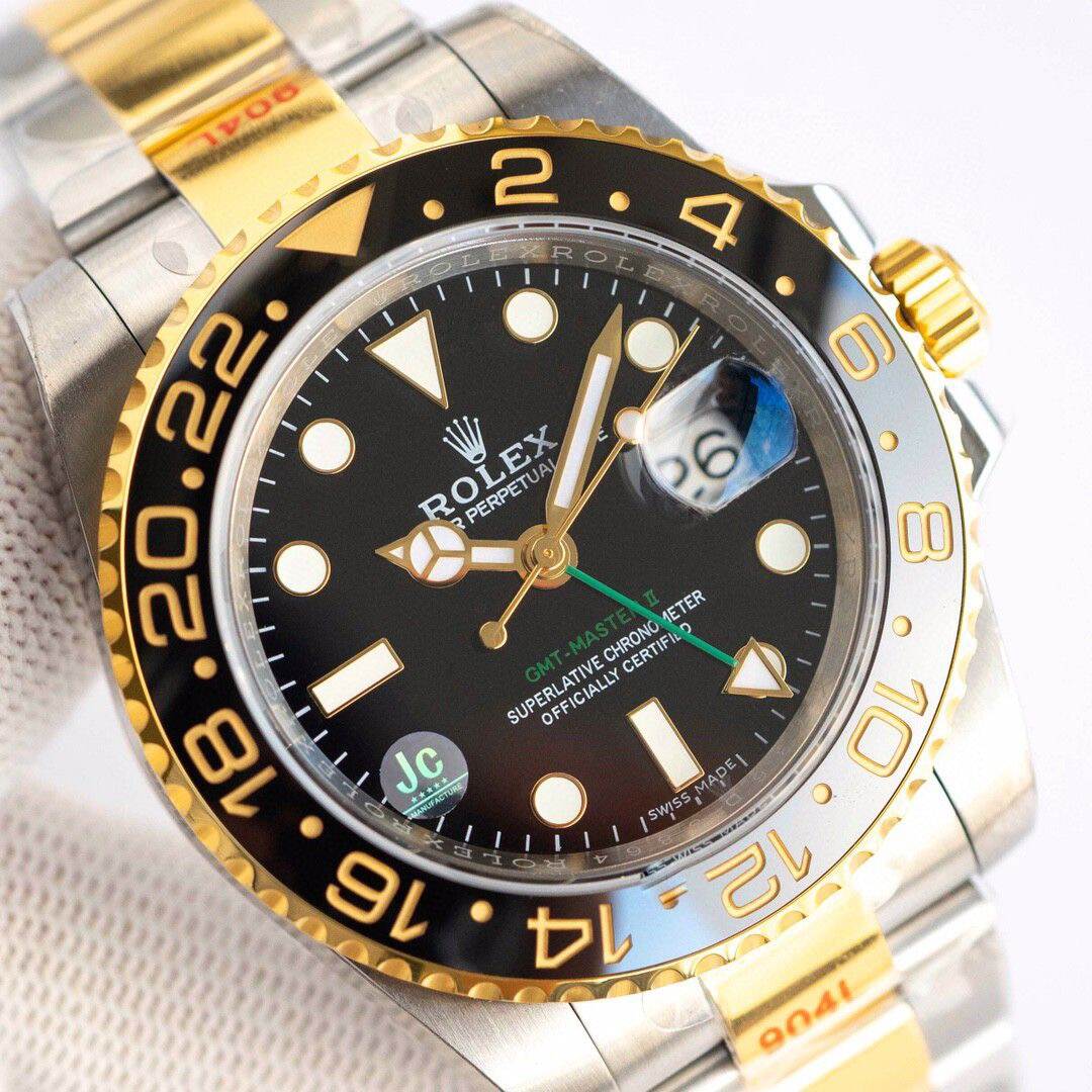 NEW 2025 新2025グリニッジGreenwich ll 42mm ブラックダイアル ベージュゴールドケース ロレックス