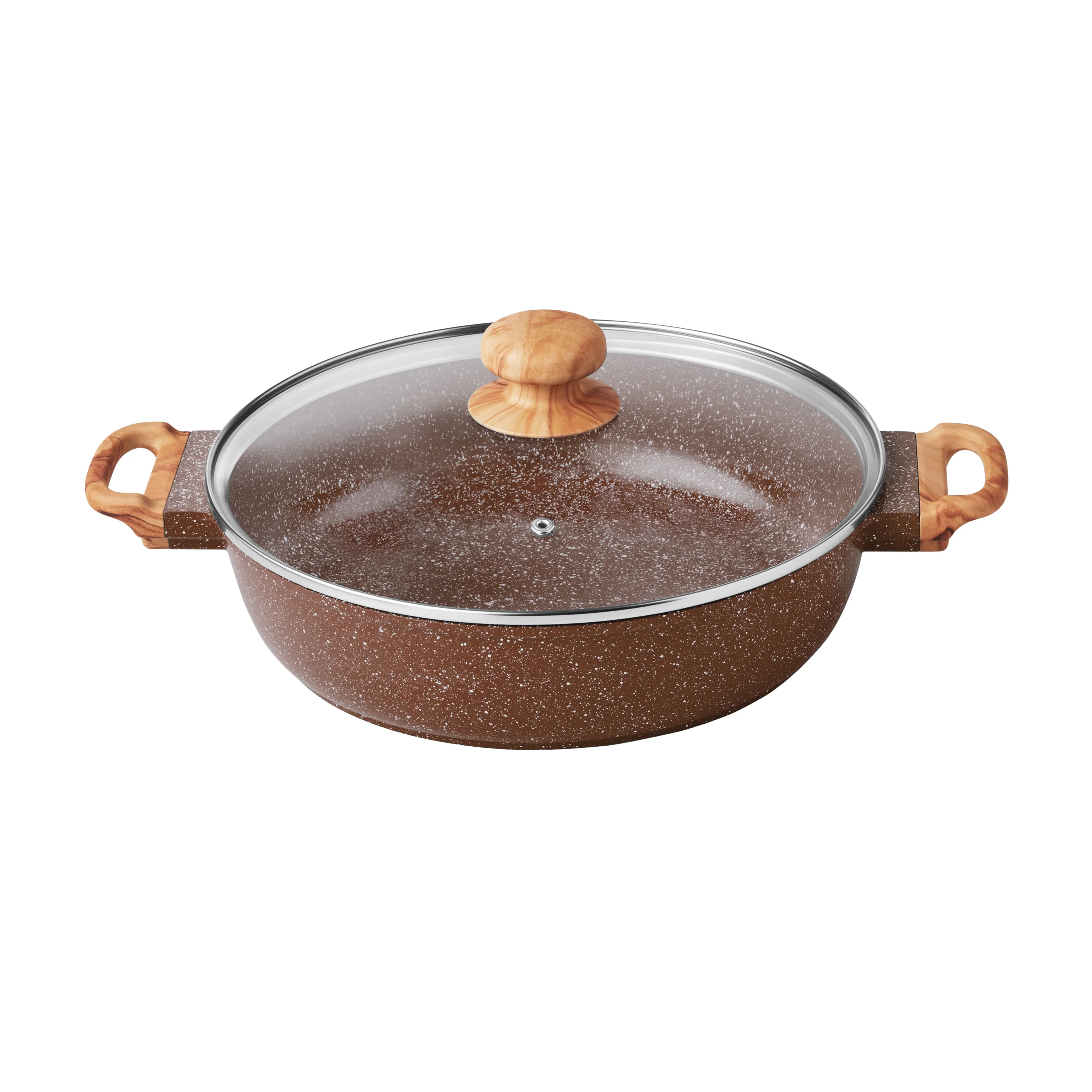 Prairie Signature 14-Piece Cast Aluminum Cookware Set, Brown Speckle(Brown Speckle) - Image 8