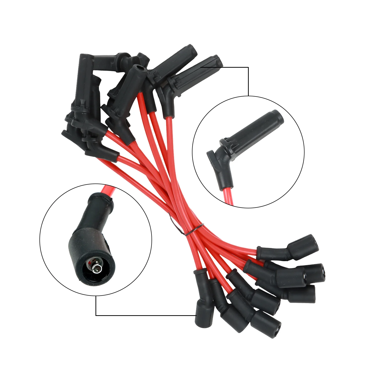 8pcs Ignition Coils + 8pcs Spark Plug Wires For Chevy Silverado GMC 4.8L 5.3L 6.0L UF262 - Image 3