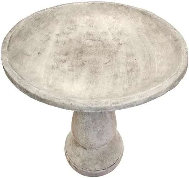 Oval 2 Piece Birdbath 24" Tall Pre-Aged - Image 4
