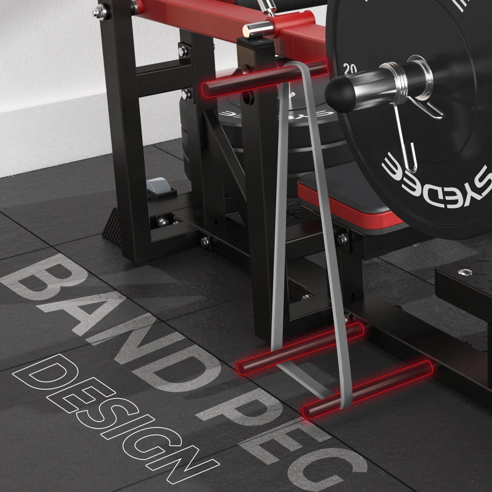 Syedee Glute Bridge Machine, Heavy Duty Plate - Loaded Hip Thrust Machine, Glute Drive Machine for Glute Muscles Shaping(Red)