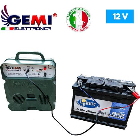 Gemi Elettronica – Électrificateur de clôture électrique 5 km – Double alimentation 12V/220V – 10000V – 6J – Pour chevaux, chiens, sangliers, vaches, porcs, poules