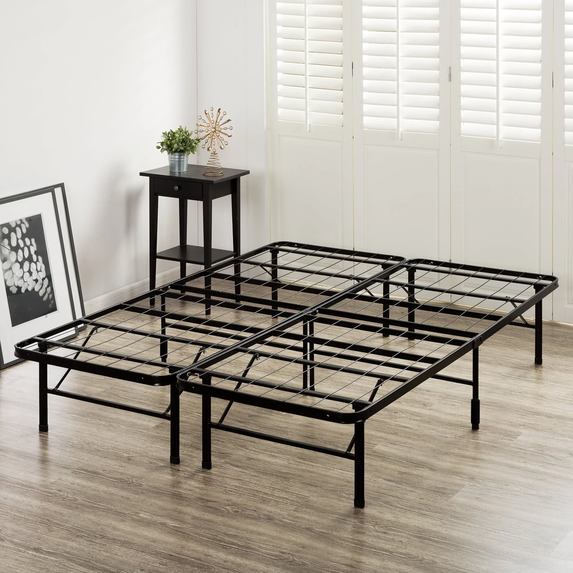 Zinus 14 Black Metal SmartBase® Tool-Free Assembly Mattress Foundation, King