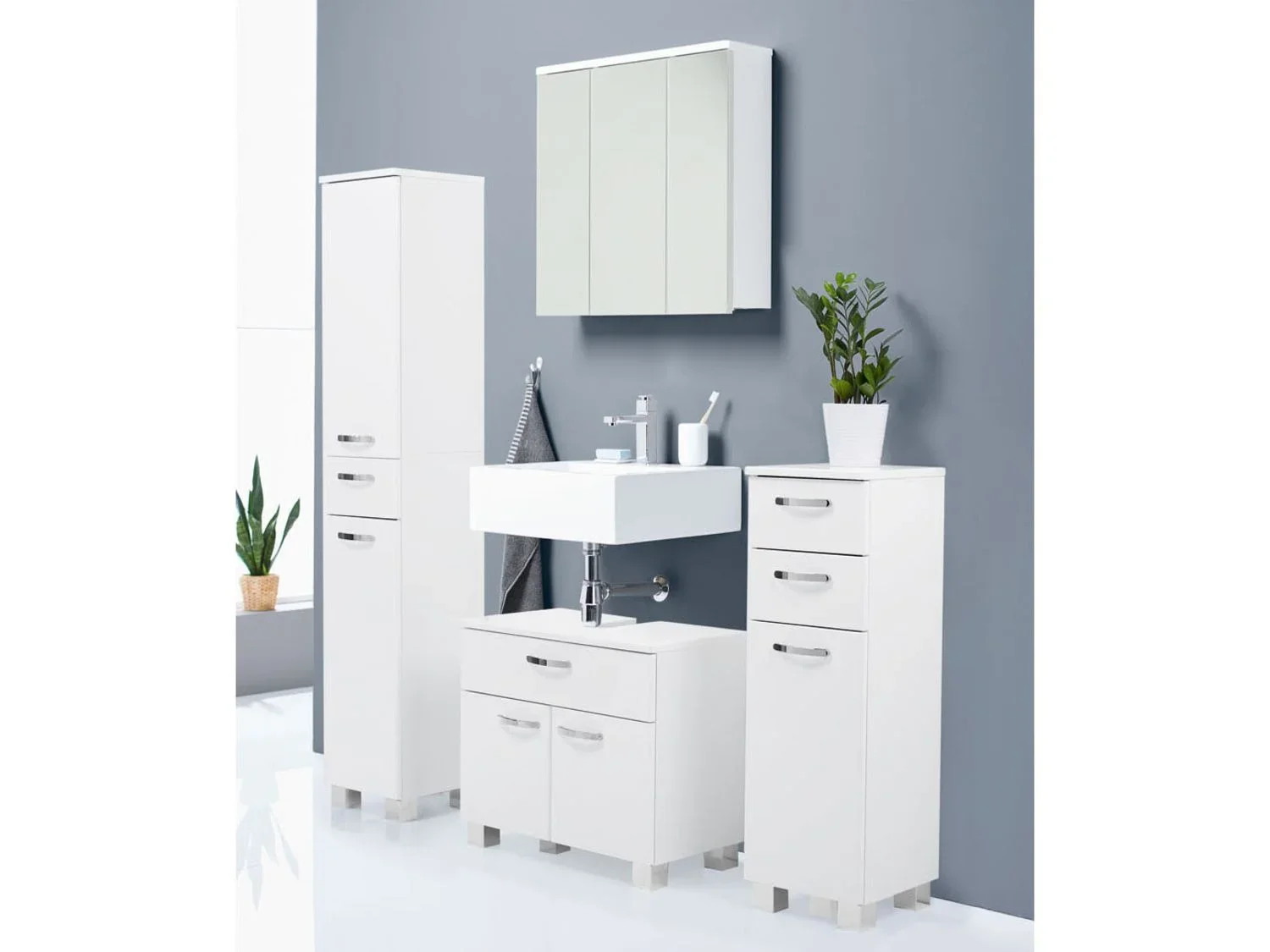 LIVARNO LIVING Armoire de toilette miroir Palermo, 66 x 64 x 16,5 cm