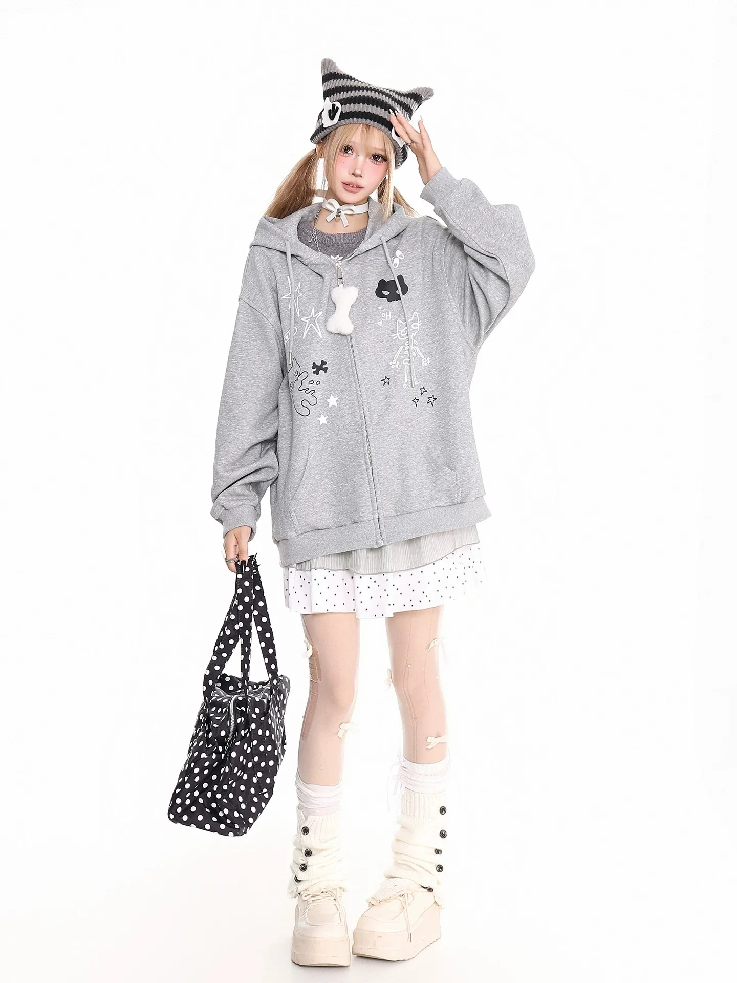 'Naughty Me' Kawaii Streetstyle Cat Ears Ribbon Sweater