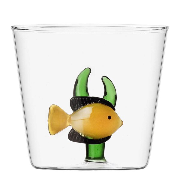 Marine Garden vannglass 35 cl gul fisk og sjøgress