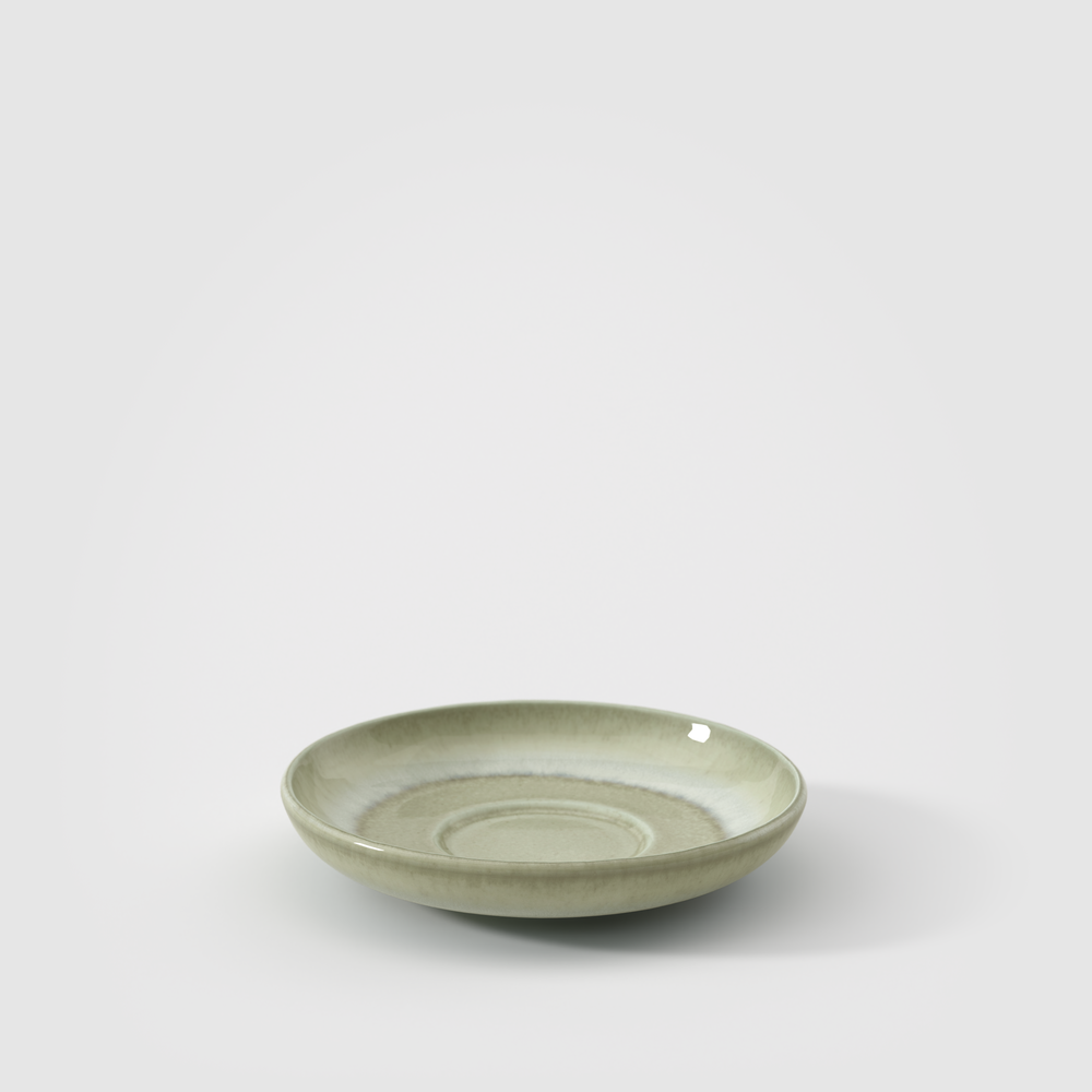 Perlemor Espresso cup saucer - Green, 4.8'', Premium Porcelain