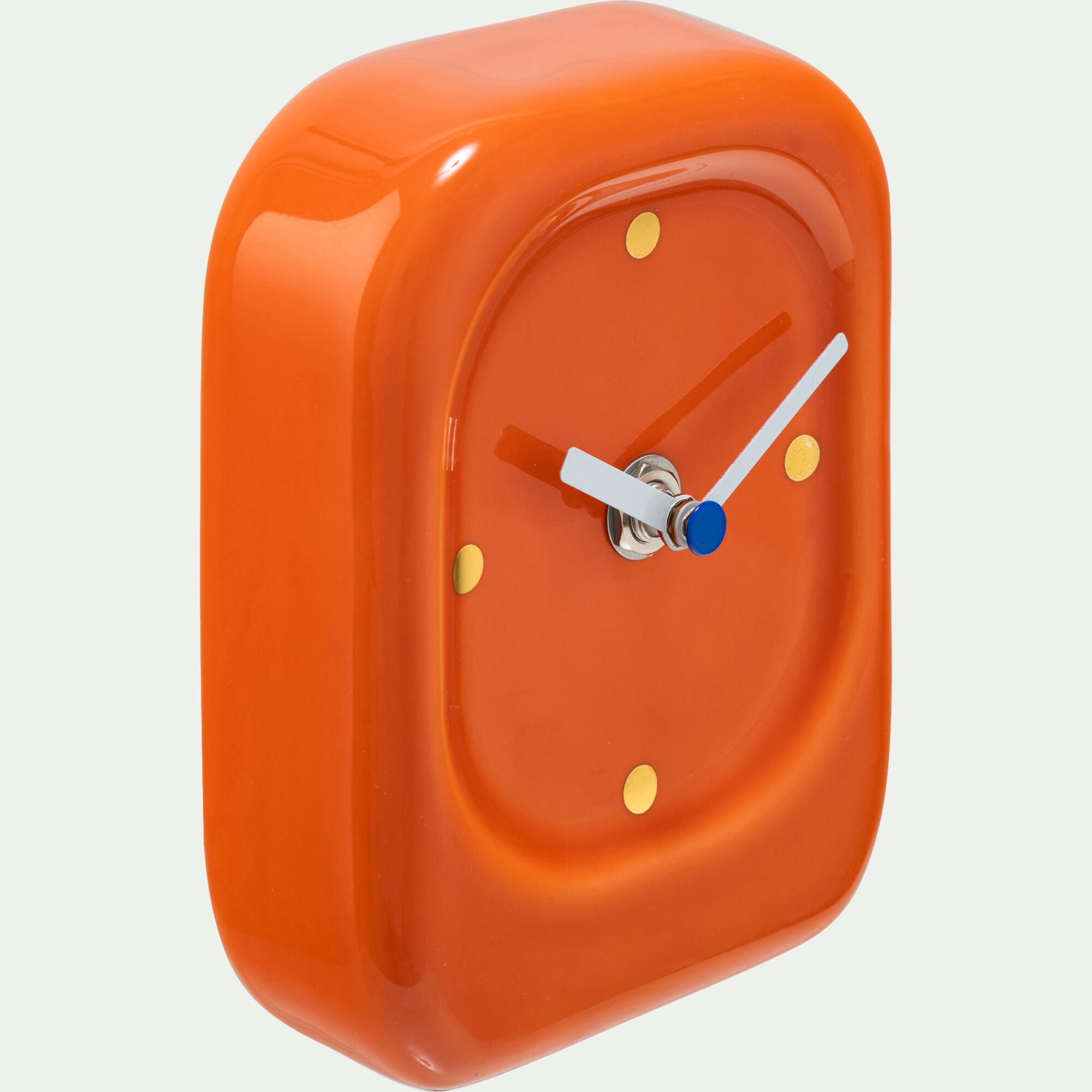 BLAINVILLE - Horloge à poser en céramique H12,8cm - orange