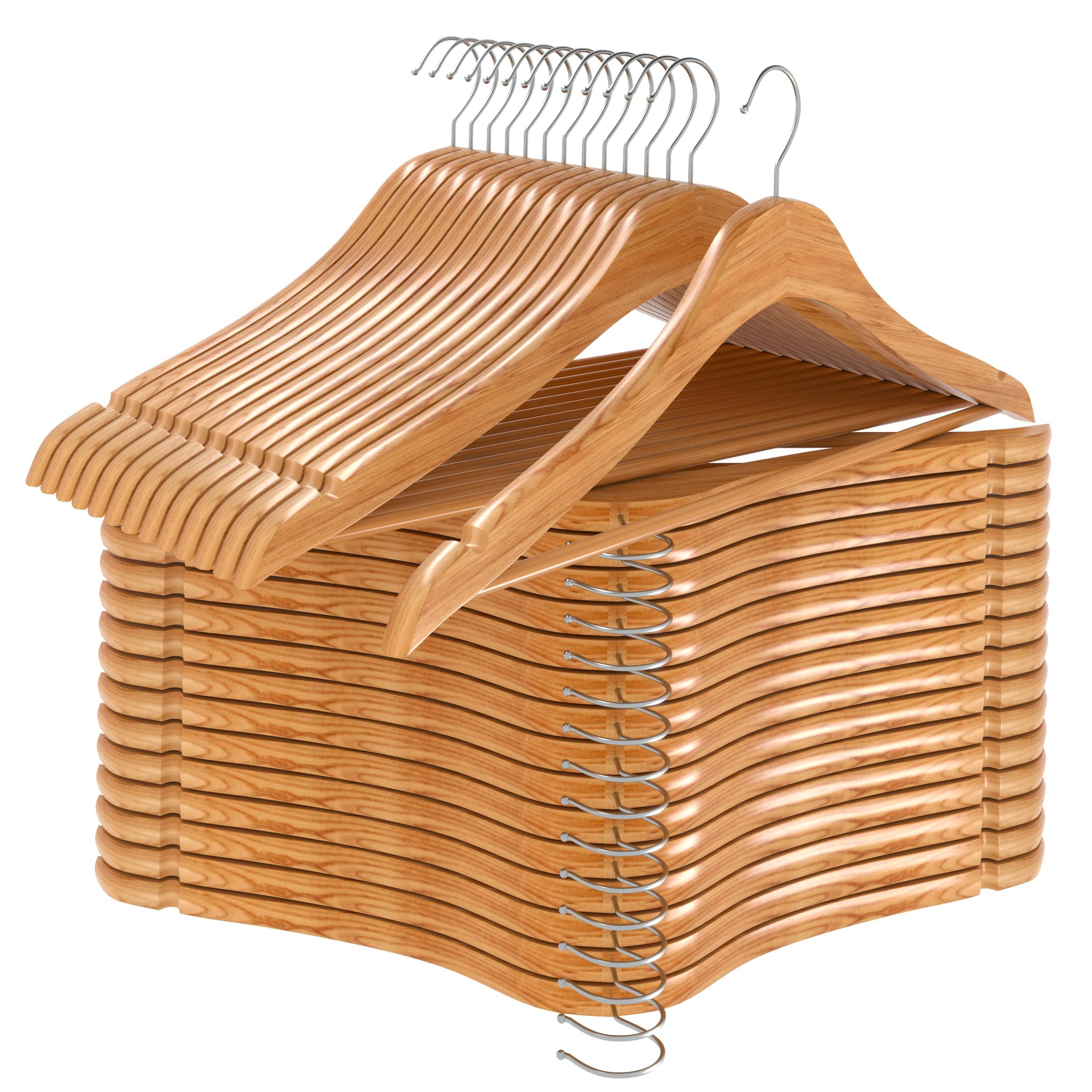 Utopia Home Premium Wooden Hangers 30 Pack - Durable & Slim Coat Hanger - Suit Hangers with 360-Degree Rotatable Hook - Wood Han