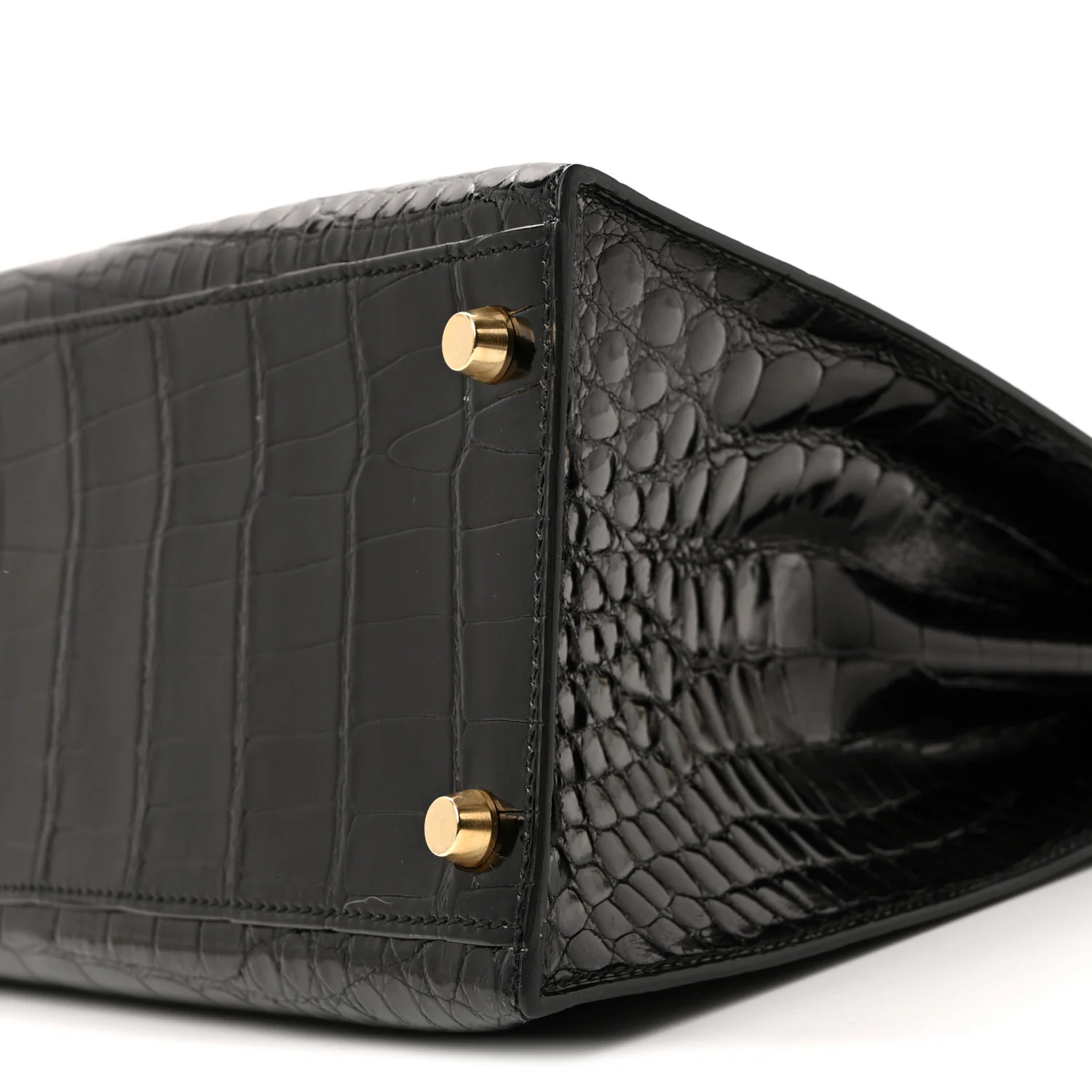 Shiny Alligator Kelly Sellier 32 Black
