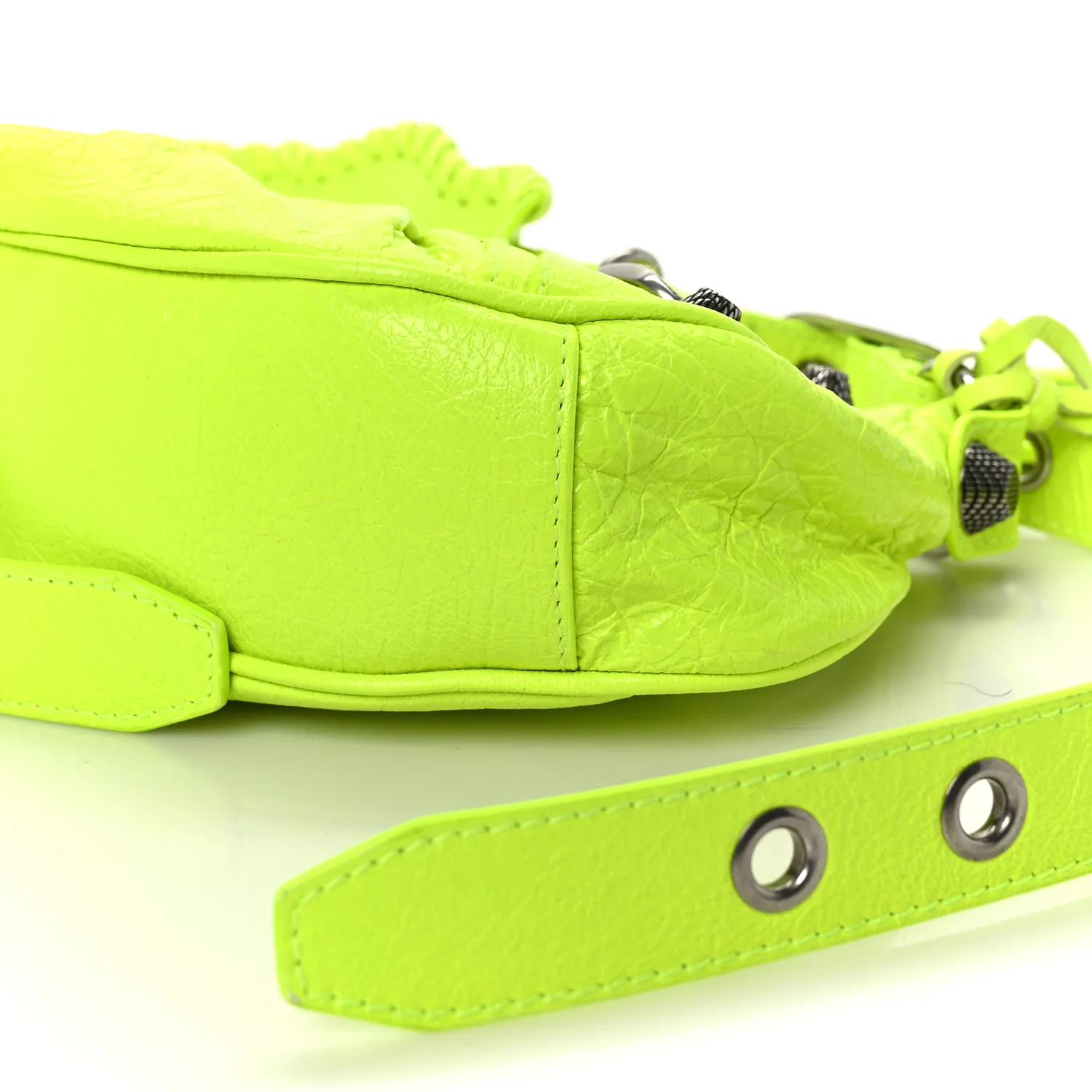 Agneau Arena Le Cagole Shoulder Bag XS Fluo Yellow