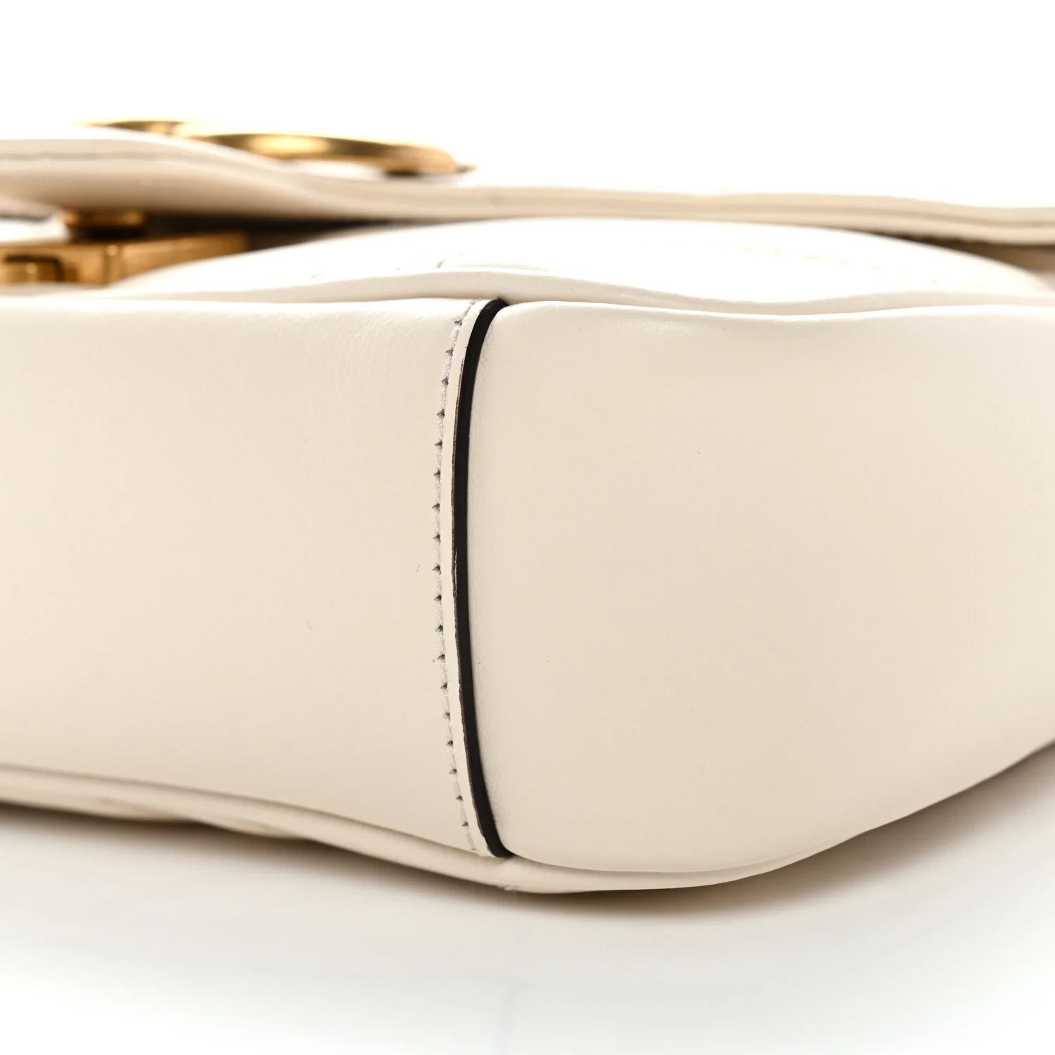 Calfskin Matelasse Mini GG Marmont Shoulder Bag White