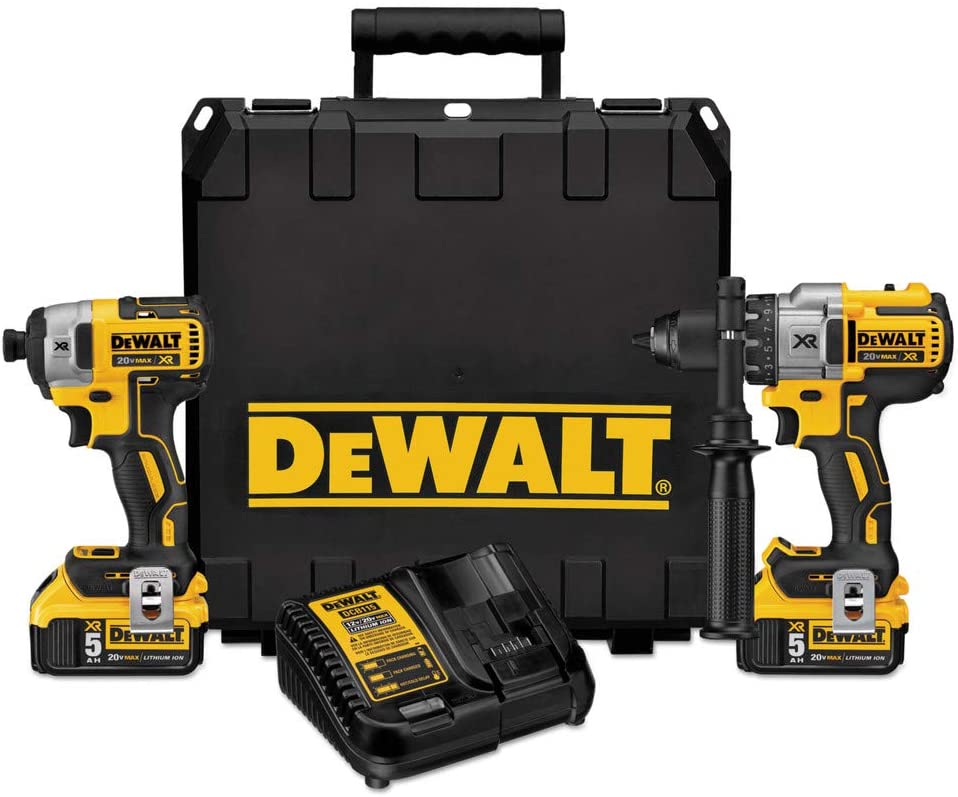 Kit combiné perceuse sans fil DEWALT 20V MAX XR, sans balais, 5,0 Ah, 2 outils (DCK299P2)