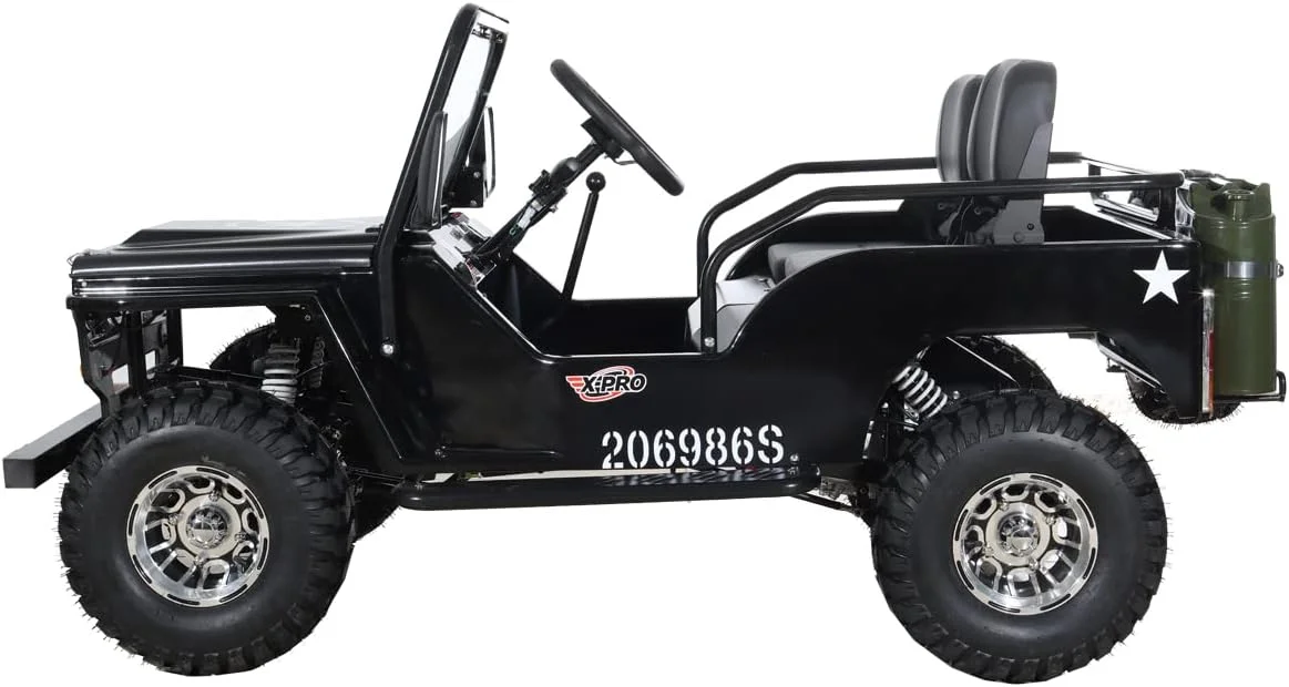 X-Pro 125cc Jeep Go Kart, 3-Speed Semi-Automatic Transmission w/Reverse, Big 18 Aluminum Rim Wheels