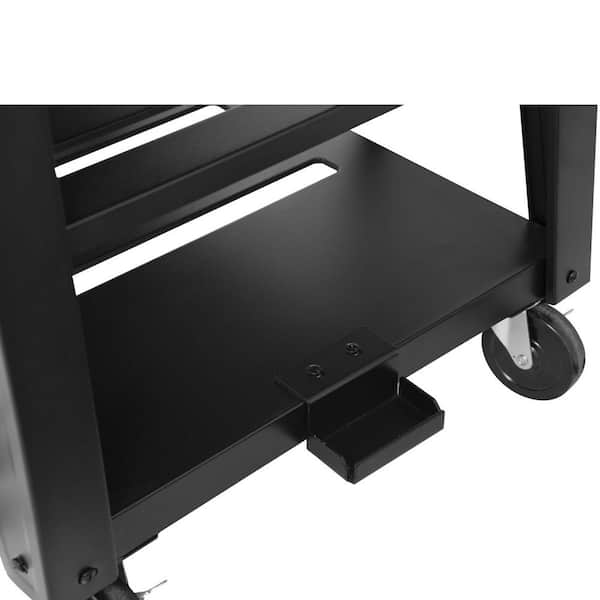8-Burner Event Propane Gas Grill in Black with 2 Folding Side Tables with Cover