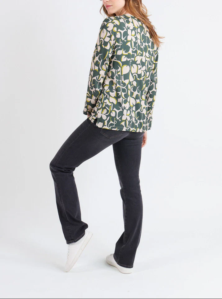 Blouse femme imprimé 100% viscose imprimé vert