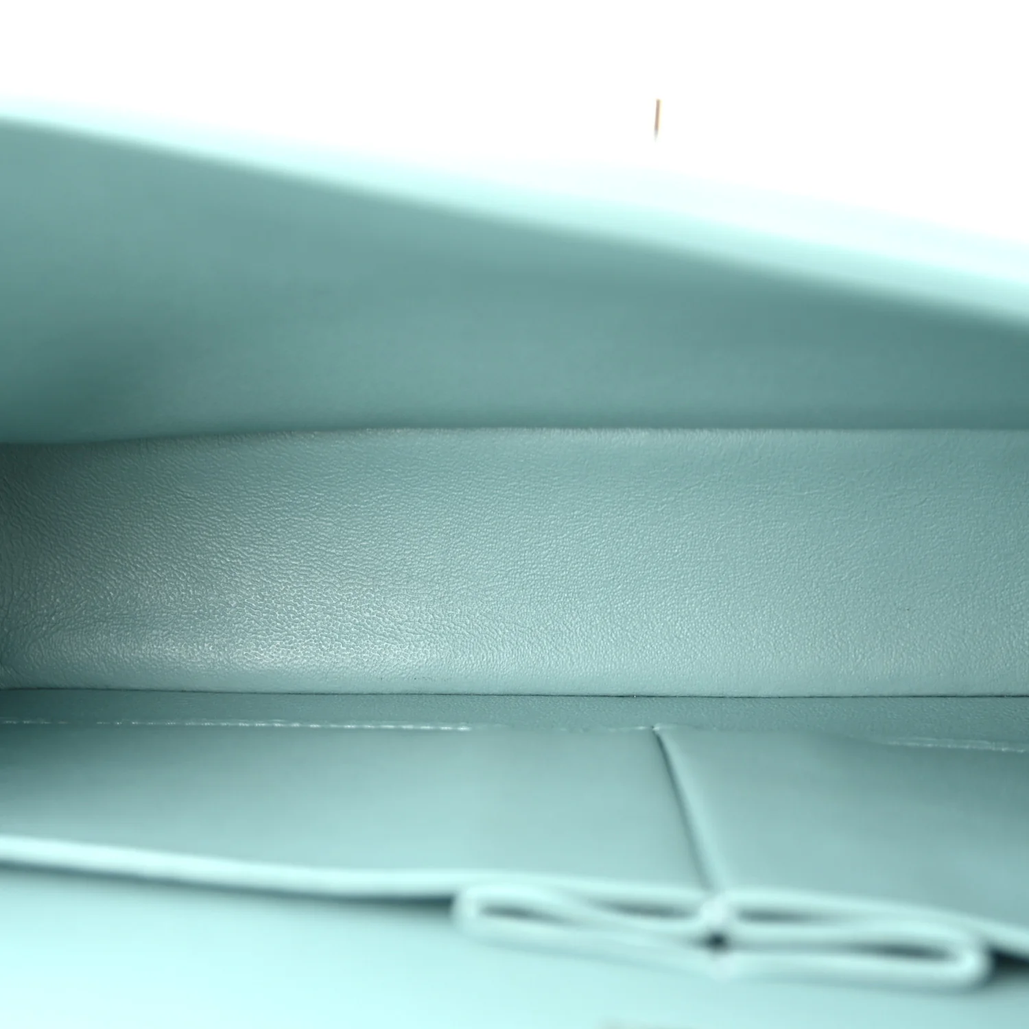 Caviar Quilted Medium Double Flap Light Blue