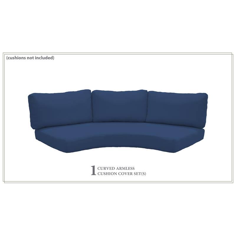 TK Classics Covers for Low-Back Curved Armless Sofa Cushions 6 Inches Thick