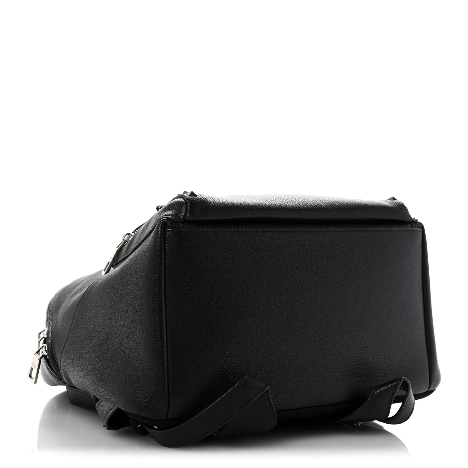 Grained Calfskin Rockstud Backpack Black