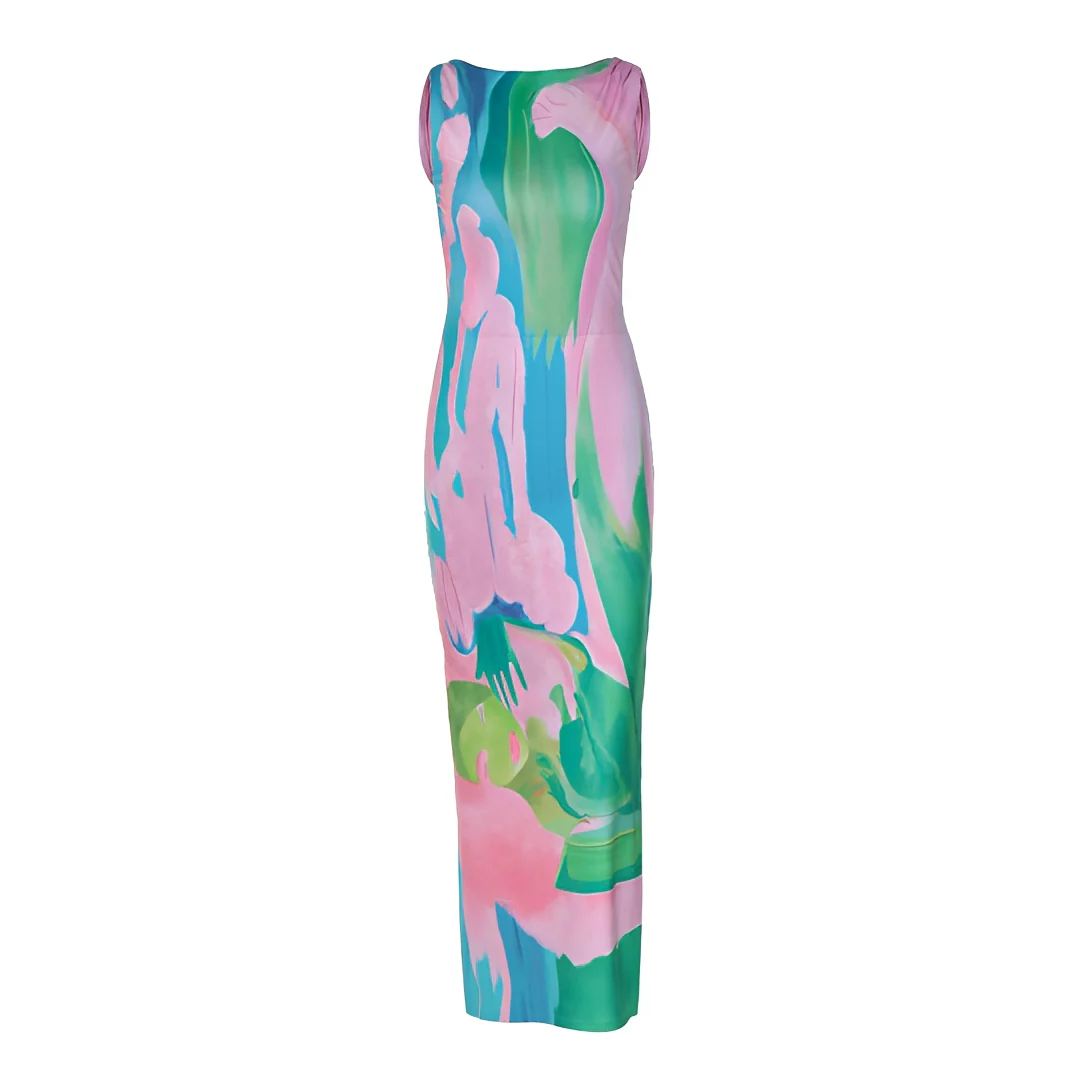 Liezel - Robe Longue Élégante Sans Manches