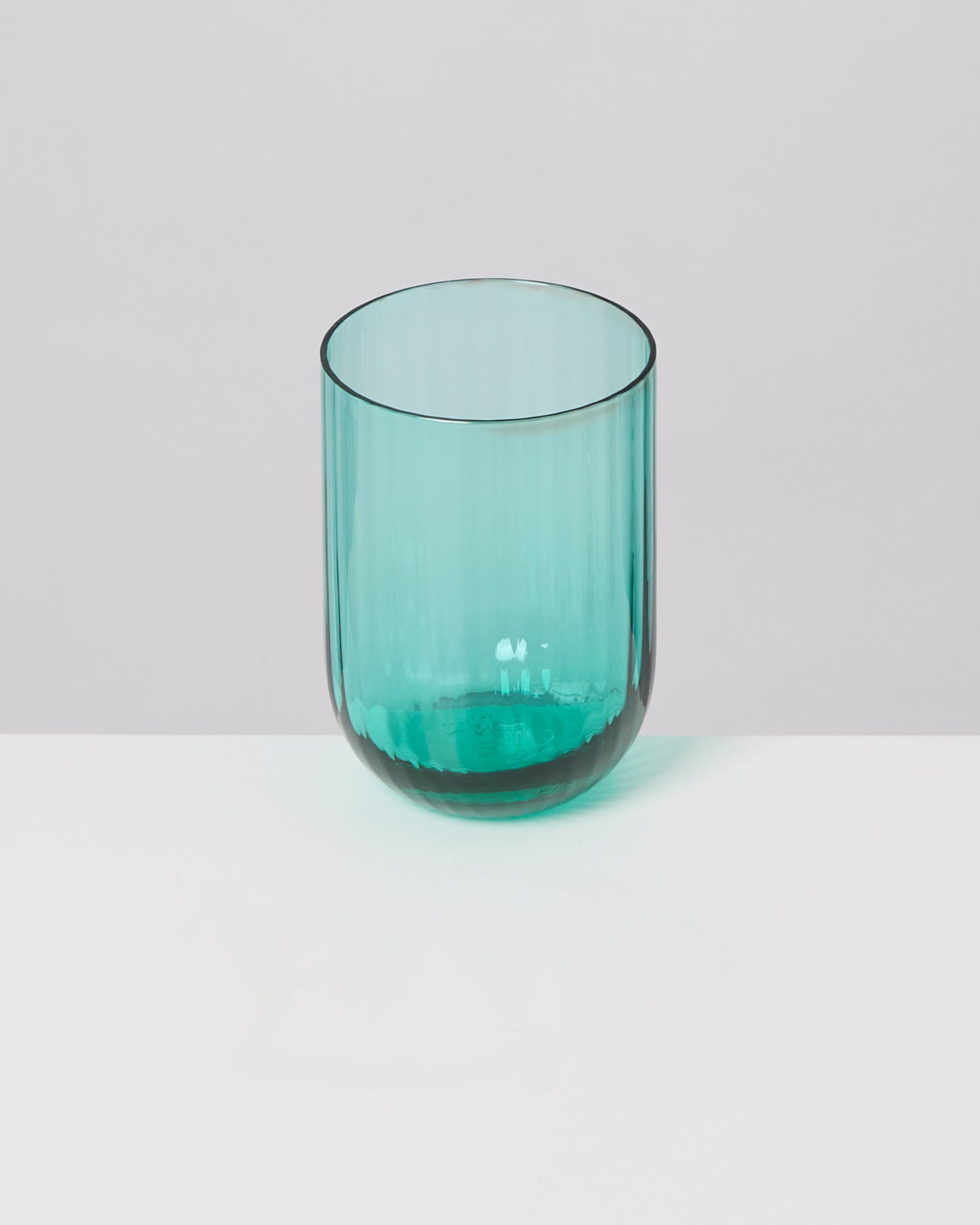 JOIA - SMALL GLASS RIFFLED TURQUOISE