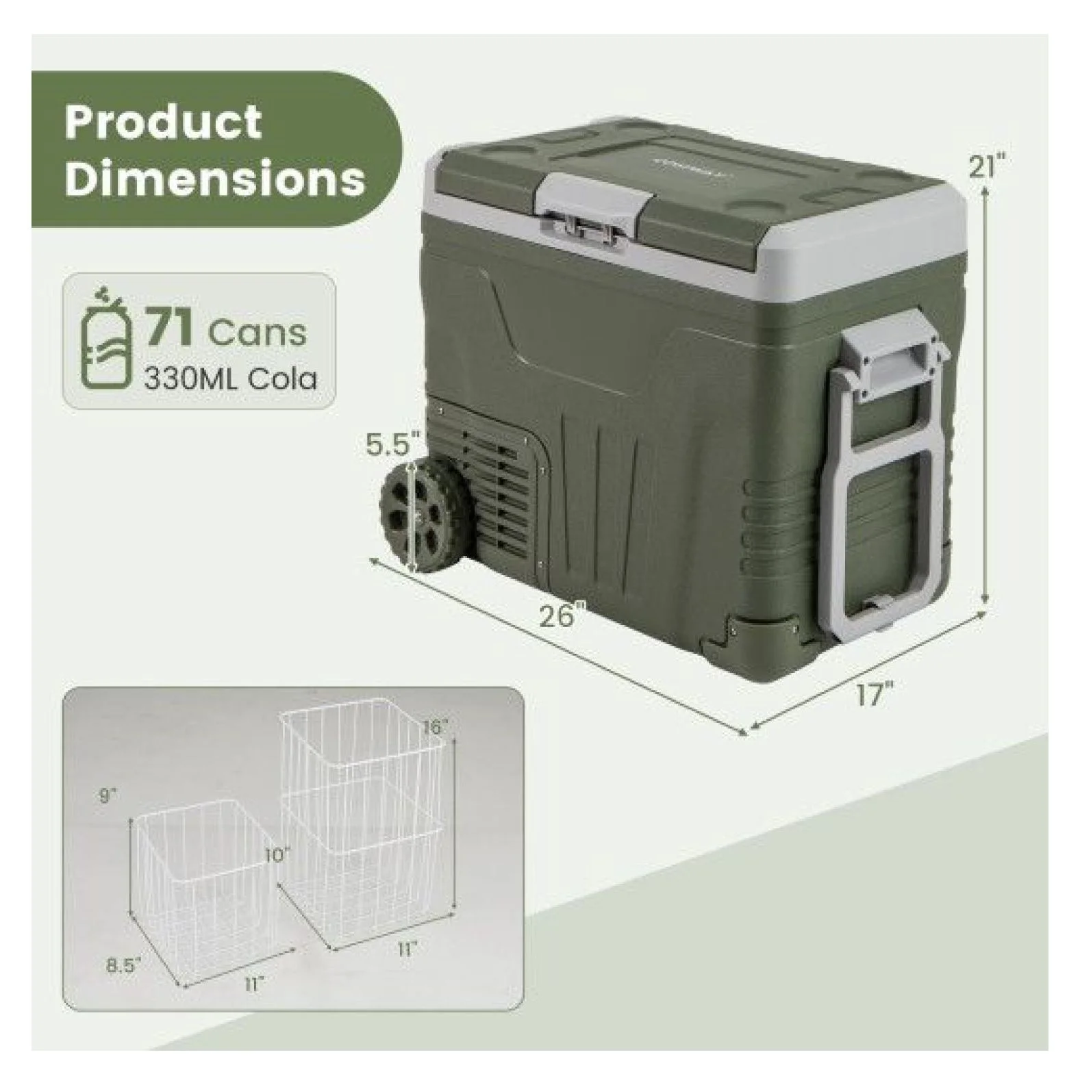 12V Car Refrigerator Portable Fridge 35L/50L Electric Cooler, Adjustable Temp -4�H~68�H, DC 12/24V AC 100-240V, for Road Trips, Camping, Food Preservation(35LA) - Image 6