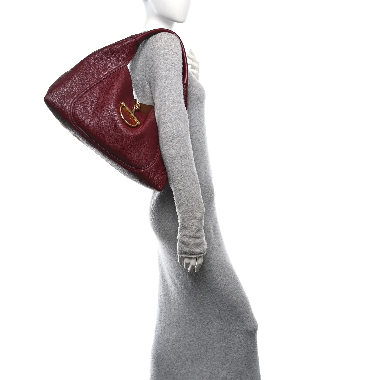 Grained Calfskin Softbit Maxi Shoulder Bag Rosso