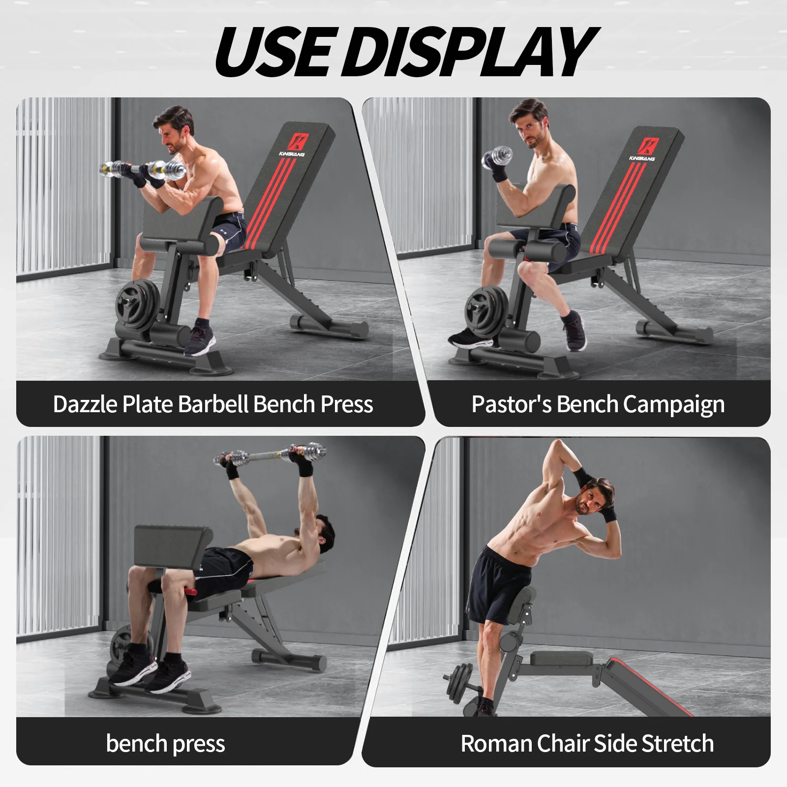 Adjustable Weight Bench, Exercise Dumbbells Bench for Full Body Workout,Foldable Workout Bench for Home Gym Maximum Weight 660 Lbs - Image 8