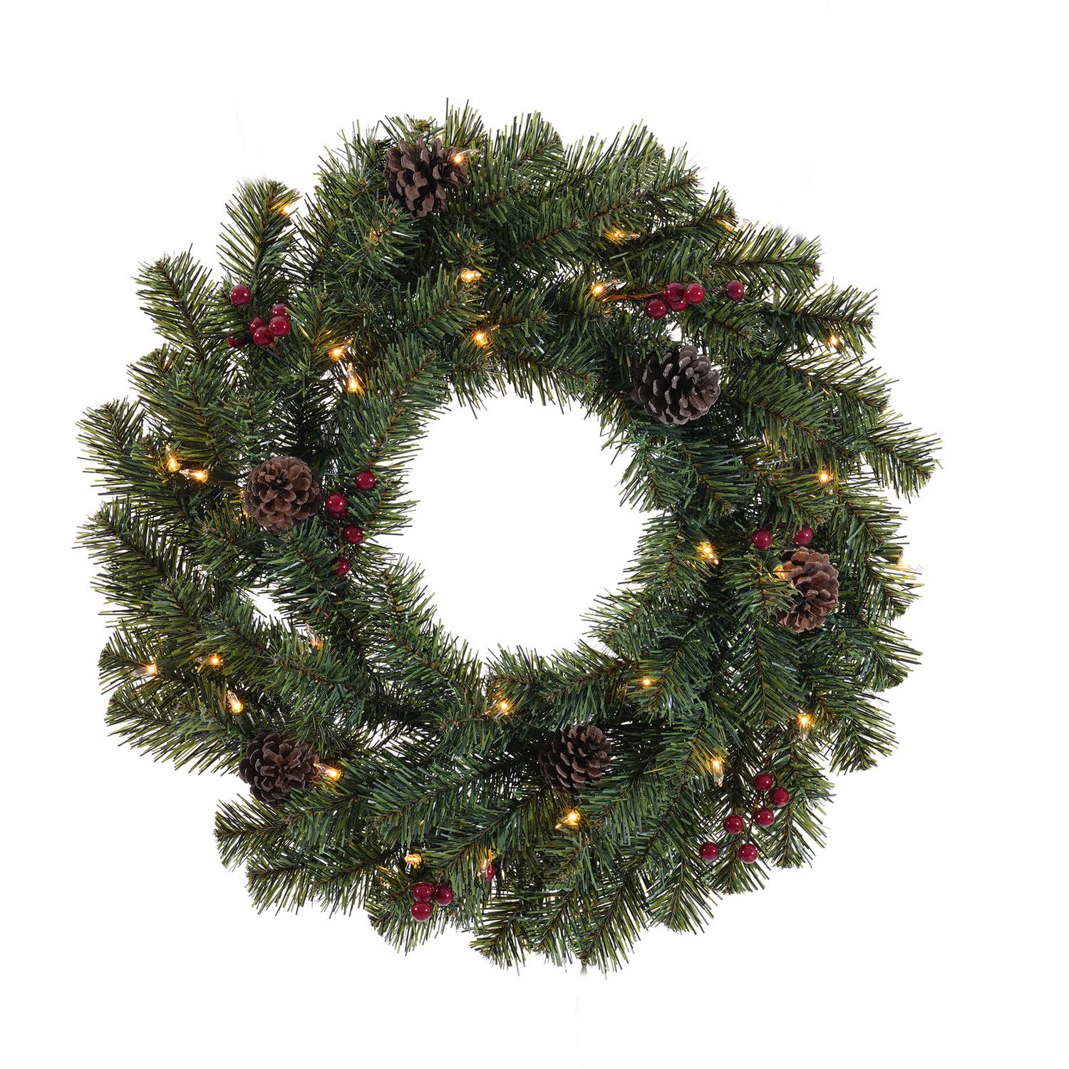 Celebrations 24 in. Dia. Incandescent Prelit Decorated Christmas Wreath