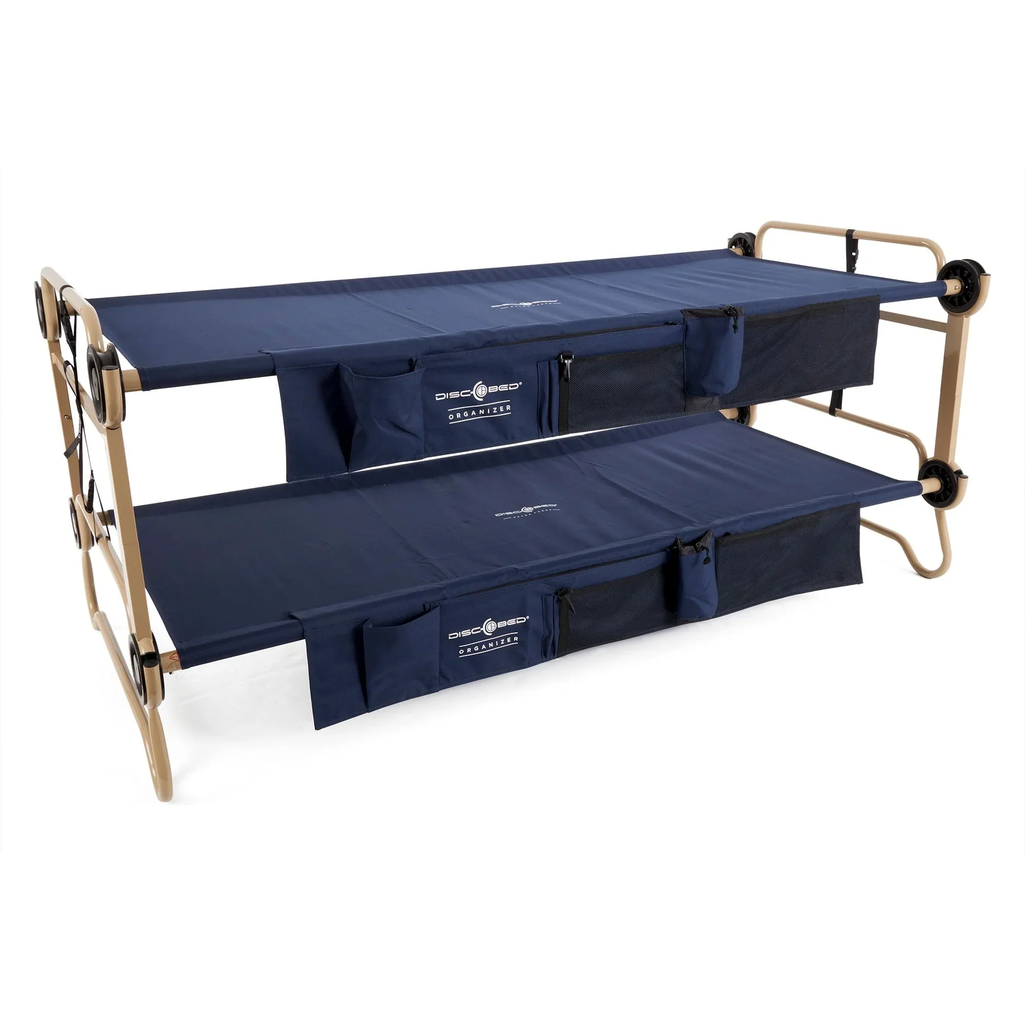 Disc-O-Bed XL Cam-O-Bunk Benchable Double Cot with Storage Organizers, Navy