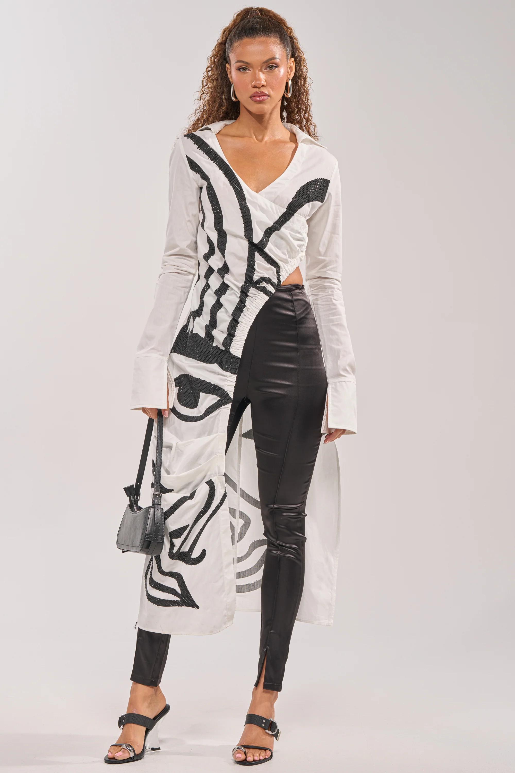 GET MY CLOSE UP EMBELLISHED ASYMMETRICAL BLOUSE - Akira Store