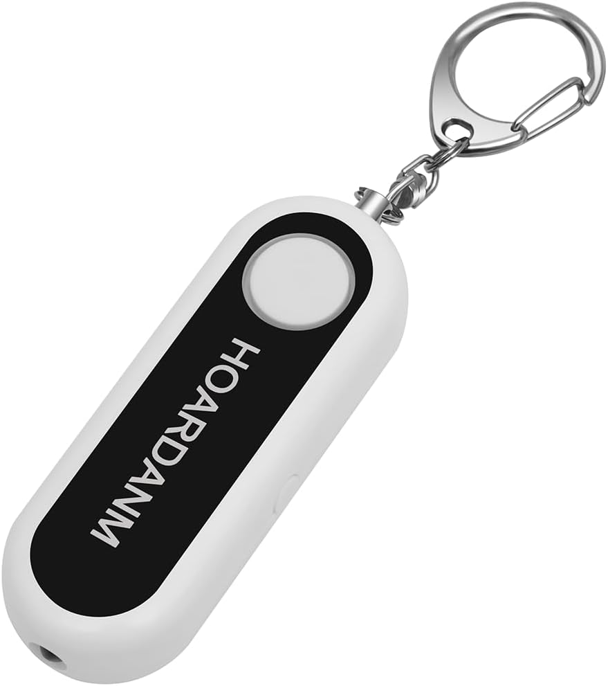 Personal Alarm for Women, Girls Simple Personal Safety Alarm, Extra LED Strobe Light, Safety Self Defense Keychain, Loud Horns & Siren (White).