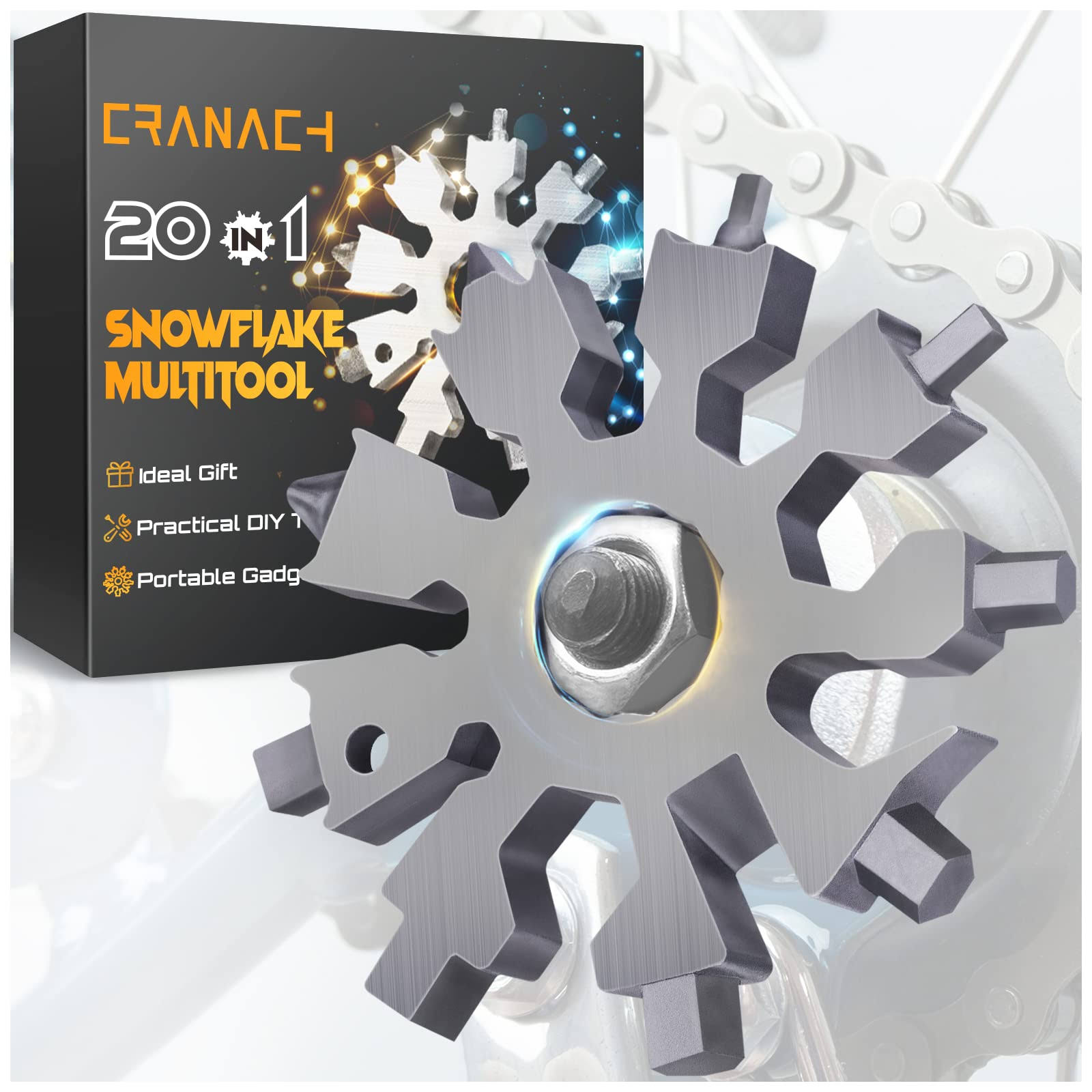 Cranach Snowflake Multitool Tools Gifts for Men - Christmas Stocking Stuffers for Men Adults Gifts for Dad Women 20 in 1 Multi Tool Cool Gadgets for