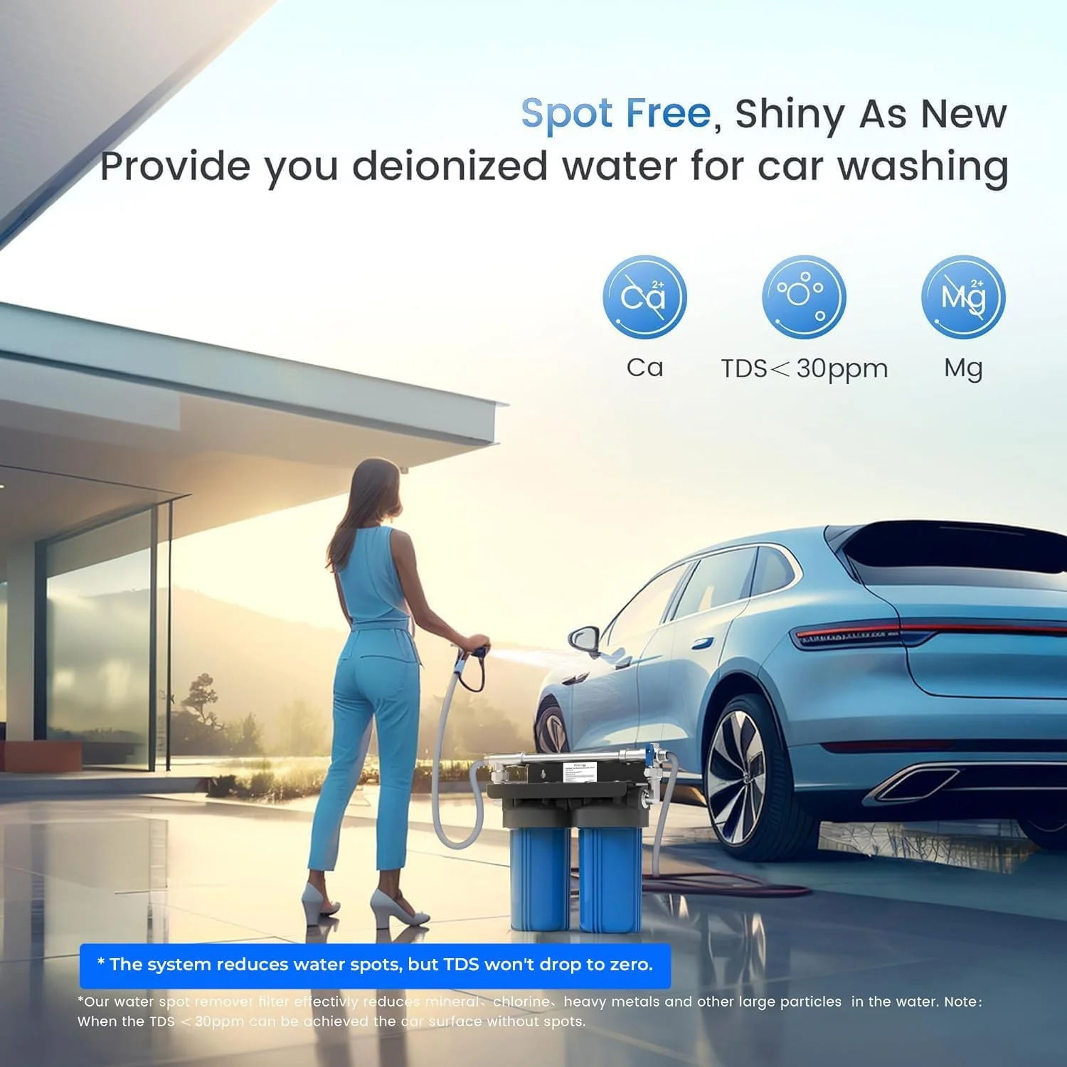 Spotless Car Wash System with Resin, Deionized Water System, Spot Free, Works for All Vehicles, RV, Motorcycles, Windows, Boats, Planes and More, No Towel Drying.