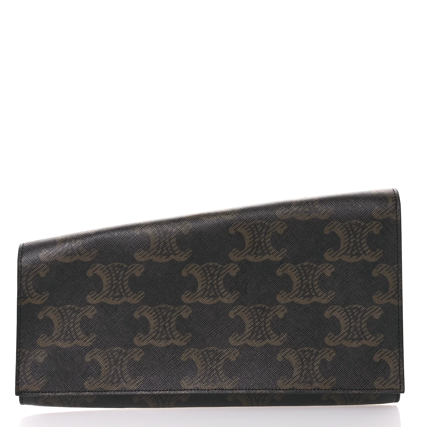 Triomphe Canvas Asymmetric Clutch Tan