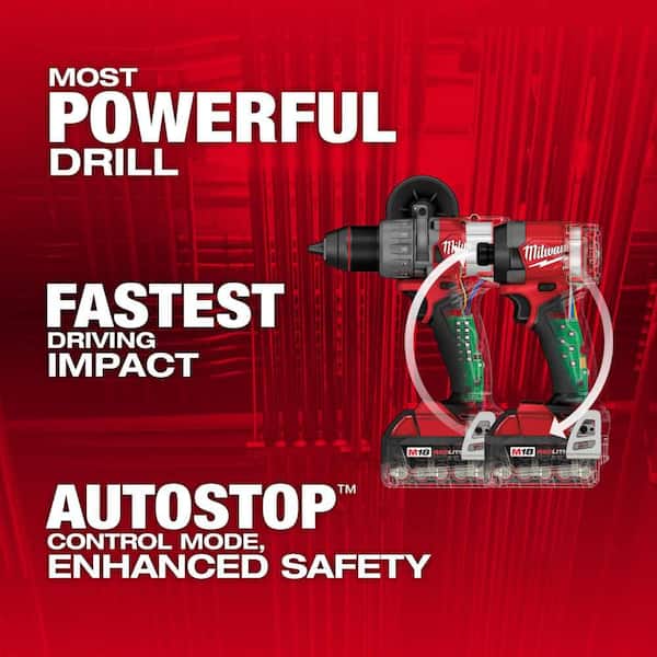 M18 FUEL 18-Volt Li-Ion Brushless Cordless Hammer Drill and Impact Driver Combo Kit (2-Tool) with 4 Batteries & Grinder