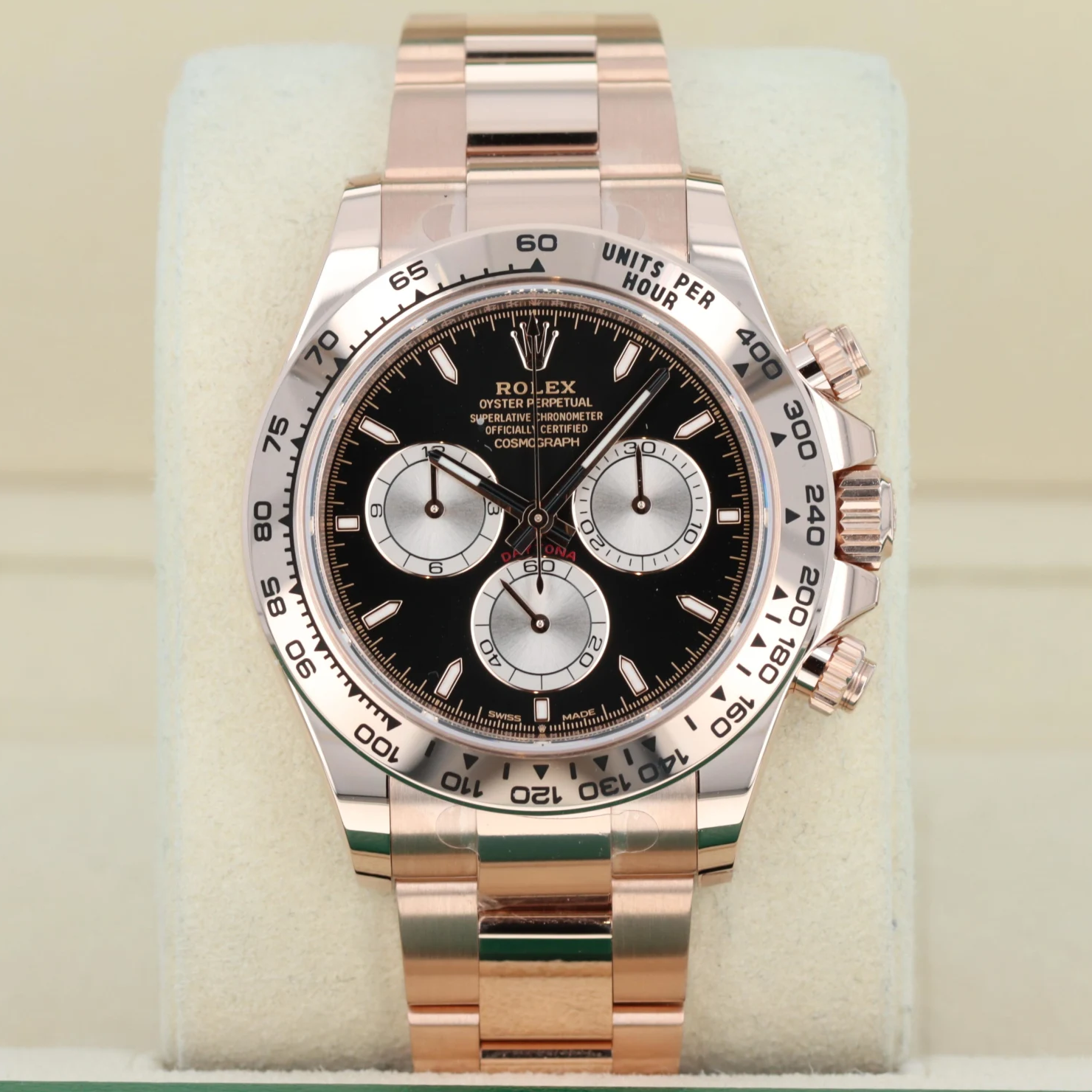 [Super Clone]Rolex Daytona 40mm Rose Gold Black Dial  m126505-0001