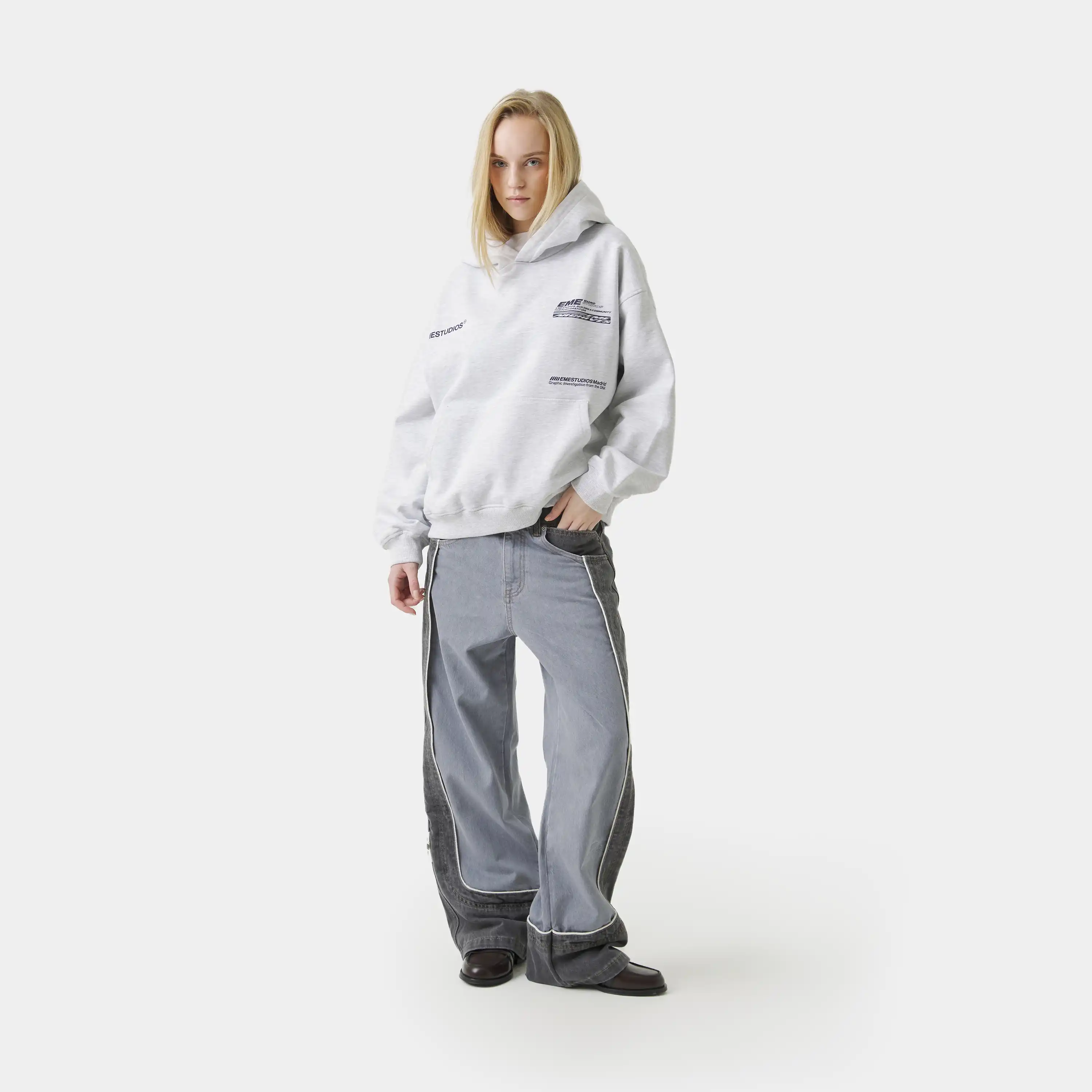 DNA Heather Grey Oversized Hoodie