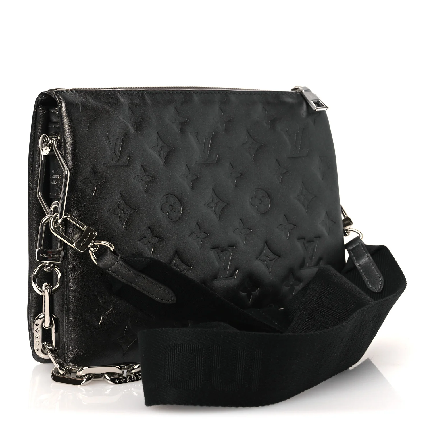 Lambskin Embossed Monogram Coussin PM Anthracite