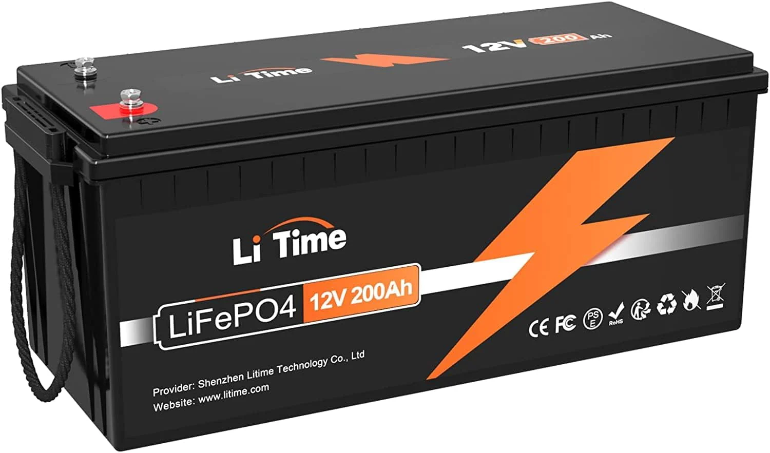 12V 200Ah LiFePO4 Lithium Battery, Max. 2.56kWh Energy for Trolling Motor RV Off-Grid Application Motorhome