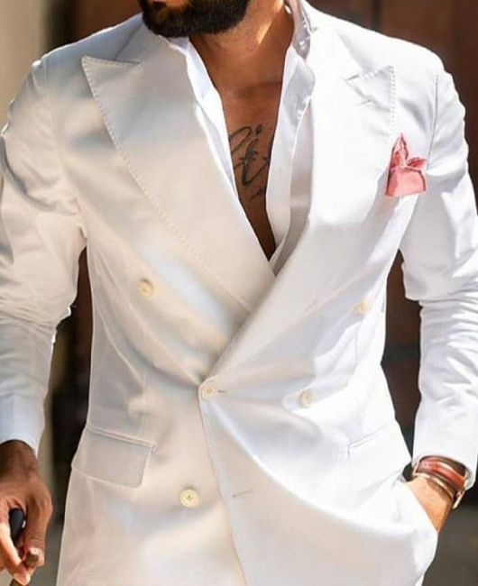 OK Elegant Ensemble blazer et pantalon croisé coupe slim à col à revers uni