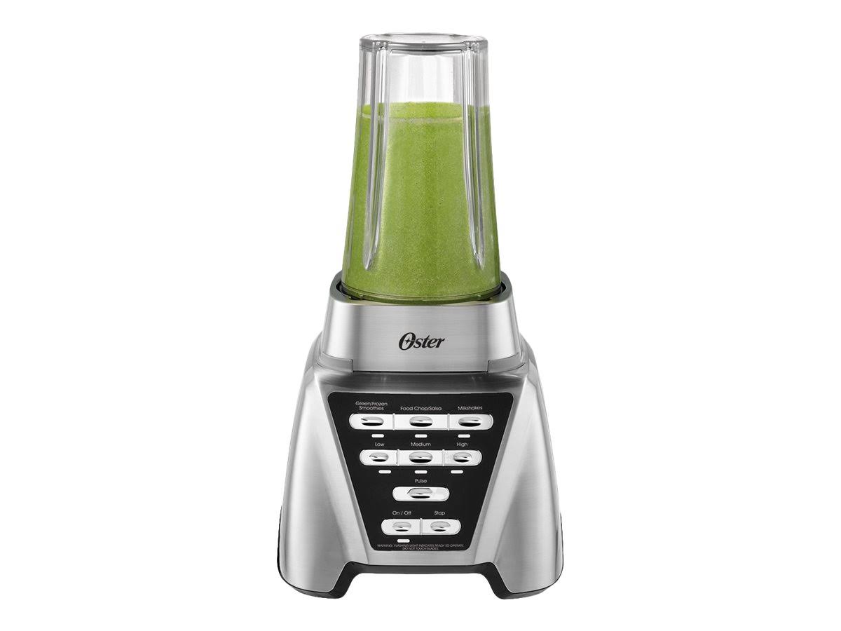 Oster Pro 1200 Blender with Glass Jar Plus Smoothie Cup & Food Processor Attachment, Brushed Nickel