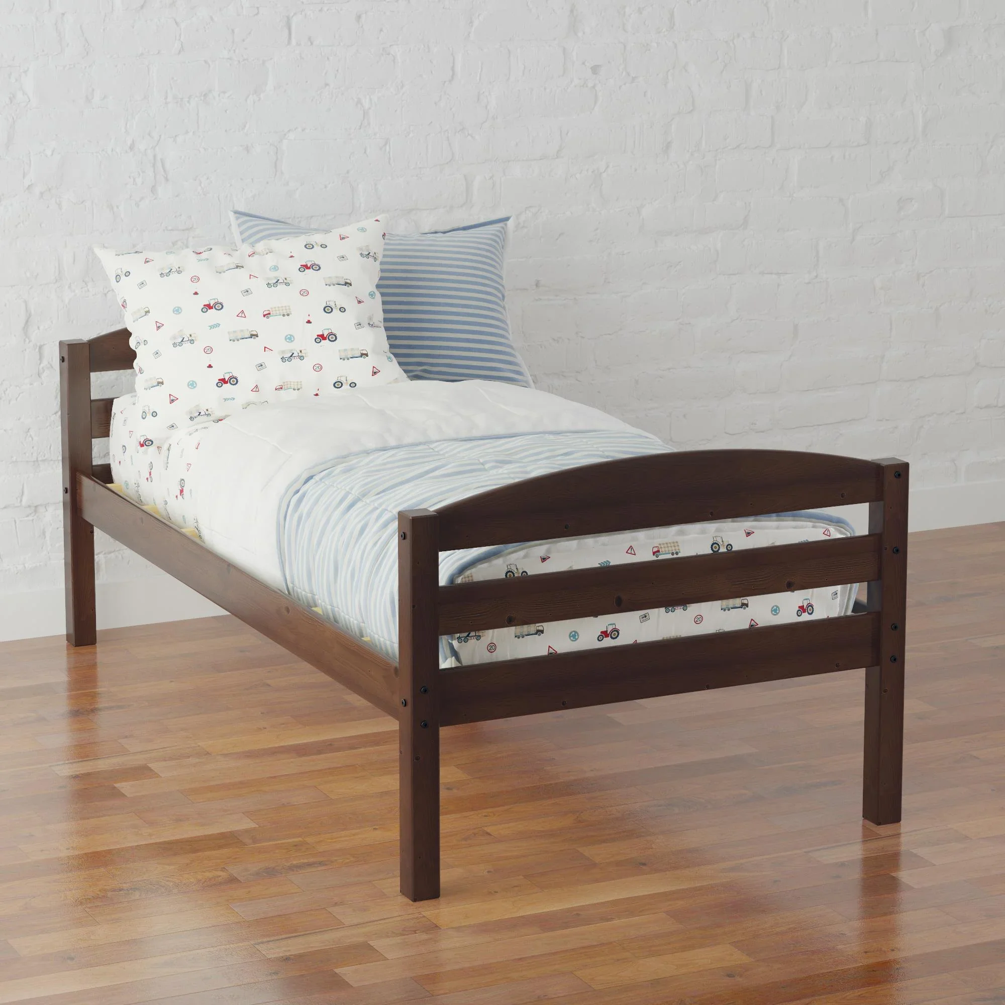 Better Homes & Gardens Leighton Solid Wood Twin-over-Twin Convertible Bunk Bed, Vanilla
